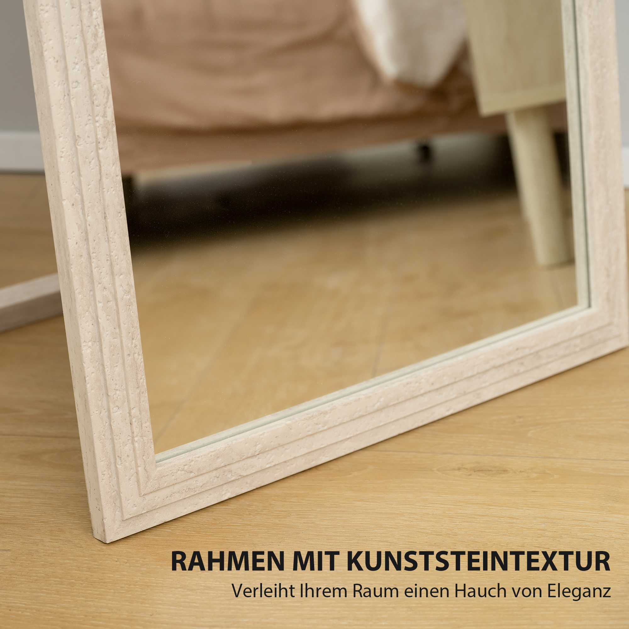 160 x 50 cm Ganzkörperspiegel, vielseitig verwendbar, rechteckiges Design mit Rahmen, Weiß