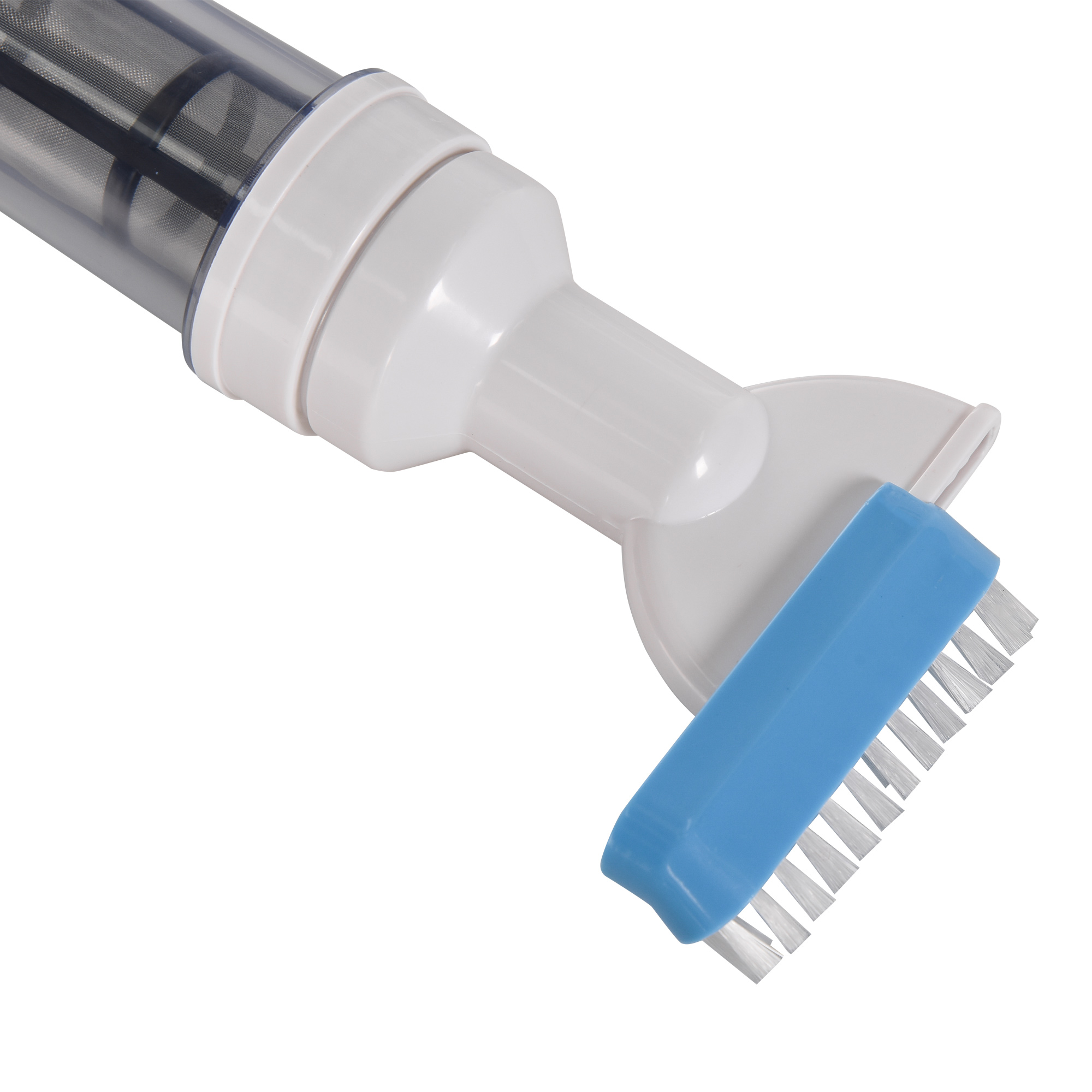 Poolsauger, kabbellos, 80 Min. Betrieb, geringes Gewicht: 800g, 19L Wasser/Minute, Aluminium, ?6 x 106-162 cm