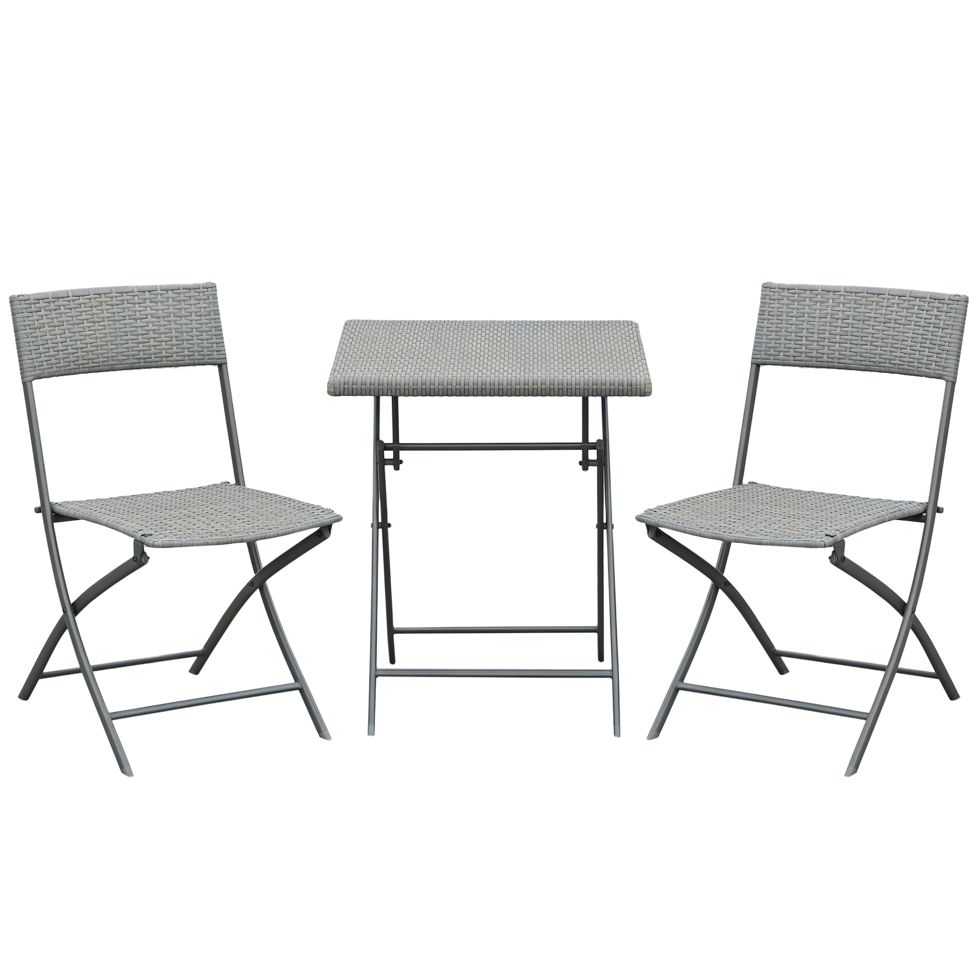 Polyrattan Bistroset für 2 Personen Sitzgruppe Rattan Gartenmöbel Set Garnitur Grau Polyrattan Bistroset für 2 Personen Sitzgruppe Rattan Gartenmöbel Set Garnitur Grau