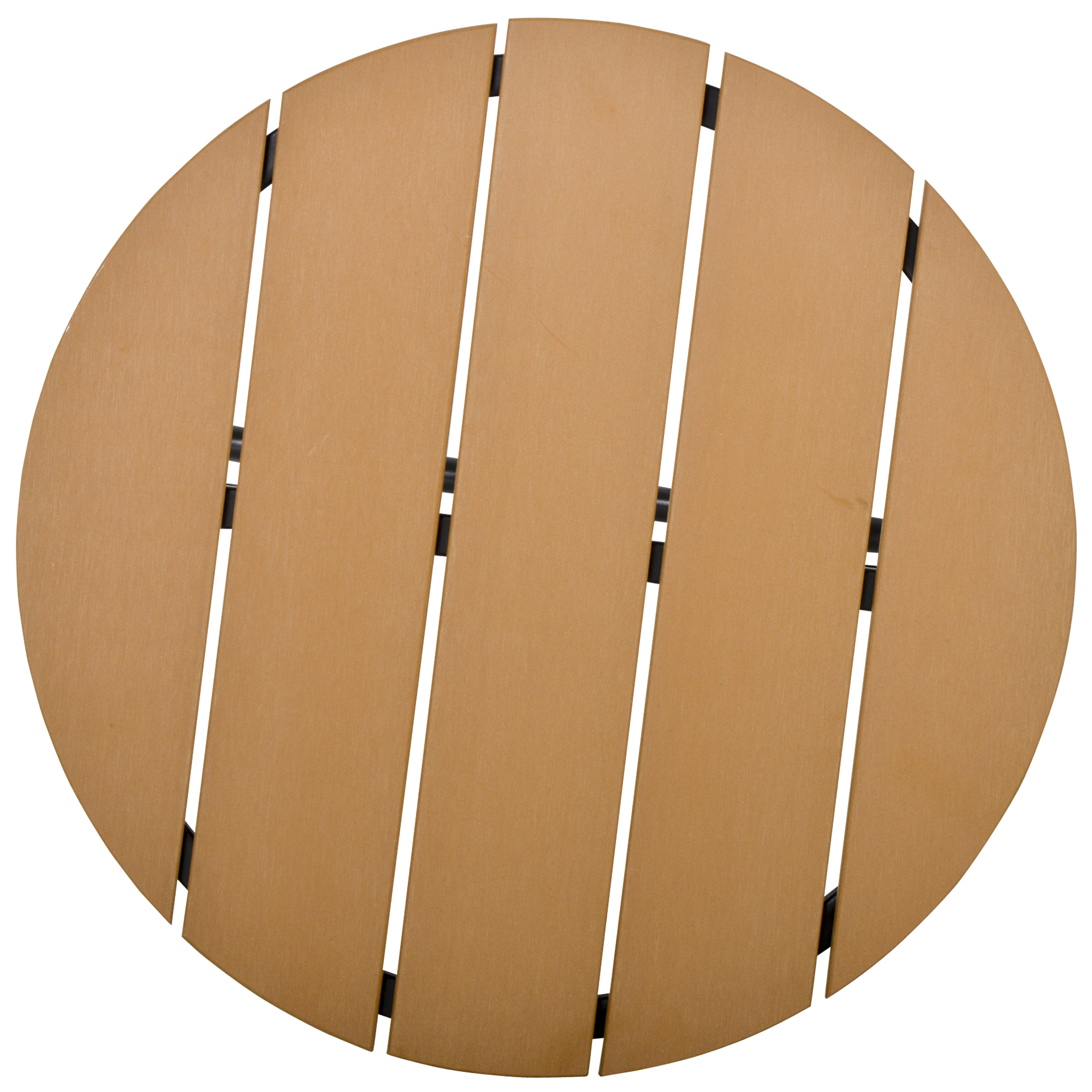 Gartentisch Rundtisch elegant Gartenmöbel stabil verstellbare Füße Dekoration Garten Terrasse Wohnzimmer Stahlboden Braun Ø49 x 48H cm