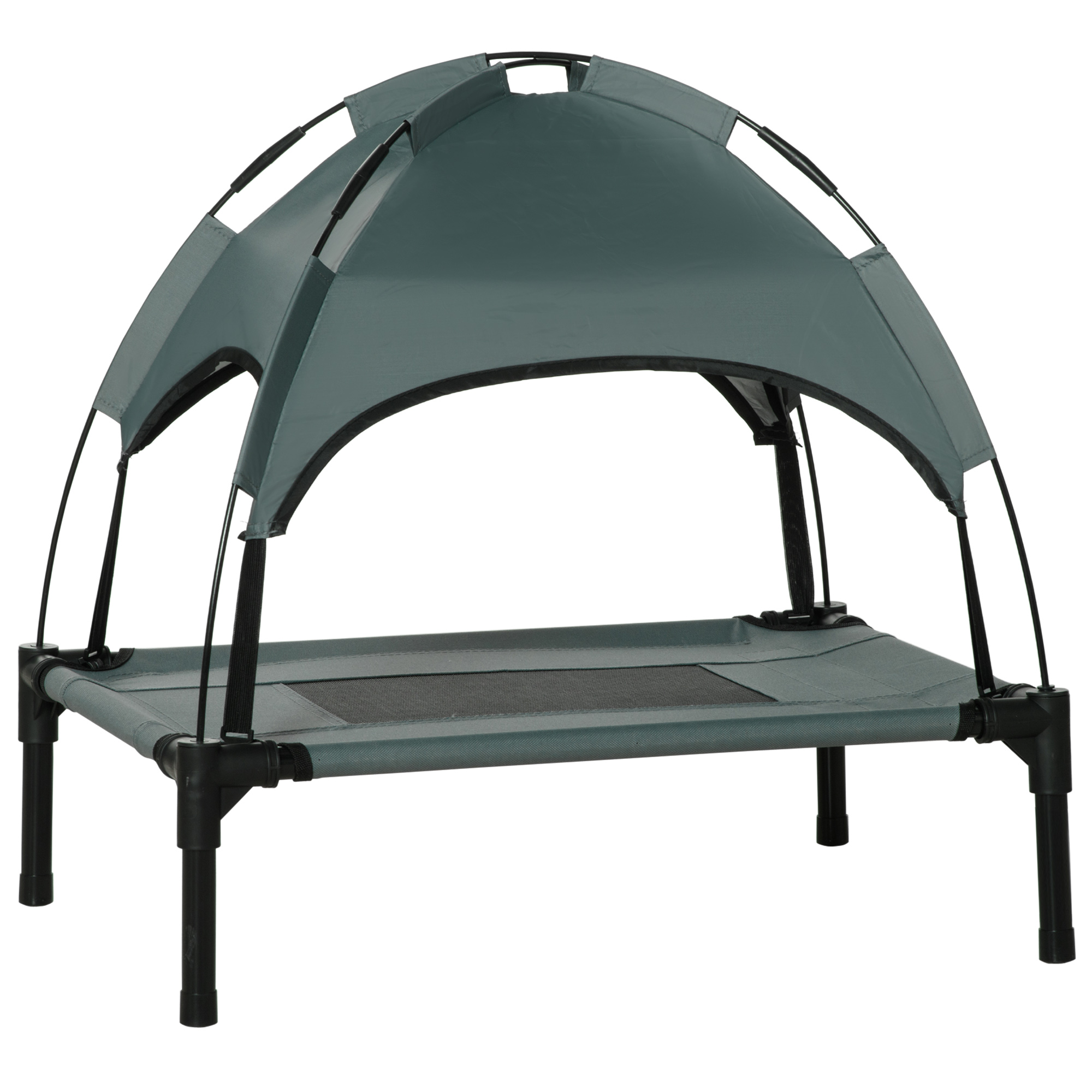erhöhtes Hundebett mit Baldachin, Haustierbett, Hundeliege outdoor mit Dach, Atmungsaktiv, Taftstoff für Camping Grau 61 x 46 x 62 cm erhöhtes Hundebett mit Baldachin, Haustierbett, Hundeliege outdoor mit Dach, Atmungsaktiv, Taftstoff für Camping Grau 61 x 46 x 62 cm