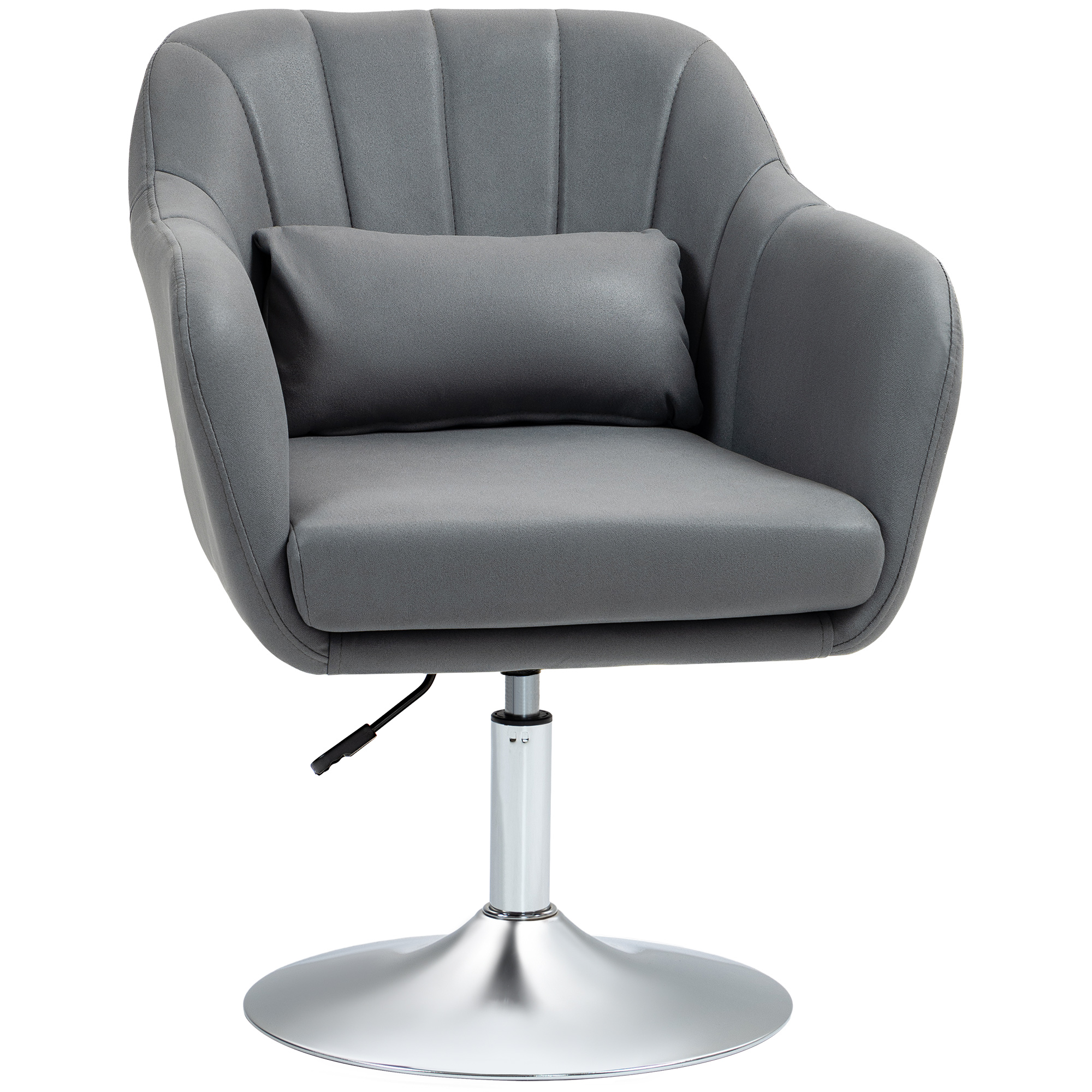 Drehstuhl, höhenverstellbarer Bürostuhl, Polyester, Metall, 60 x 60 x 79-91 cm, Dunkelgrau