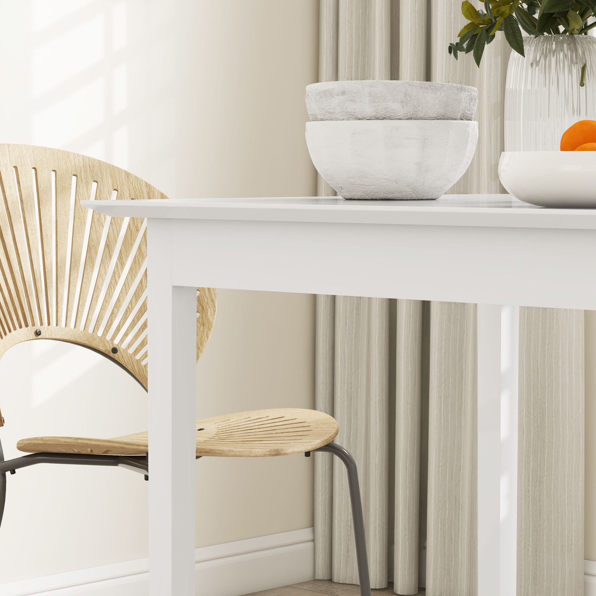 Küchentisch Esstisch Quadratischer Tisch, modernes Design, 75 cm x 75 cm x 76 cm, Weiß