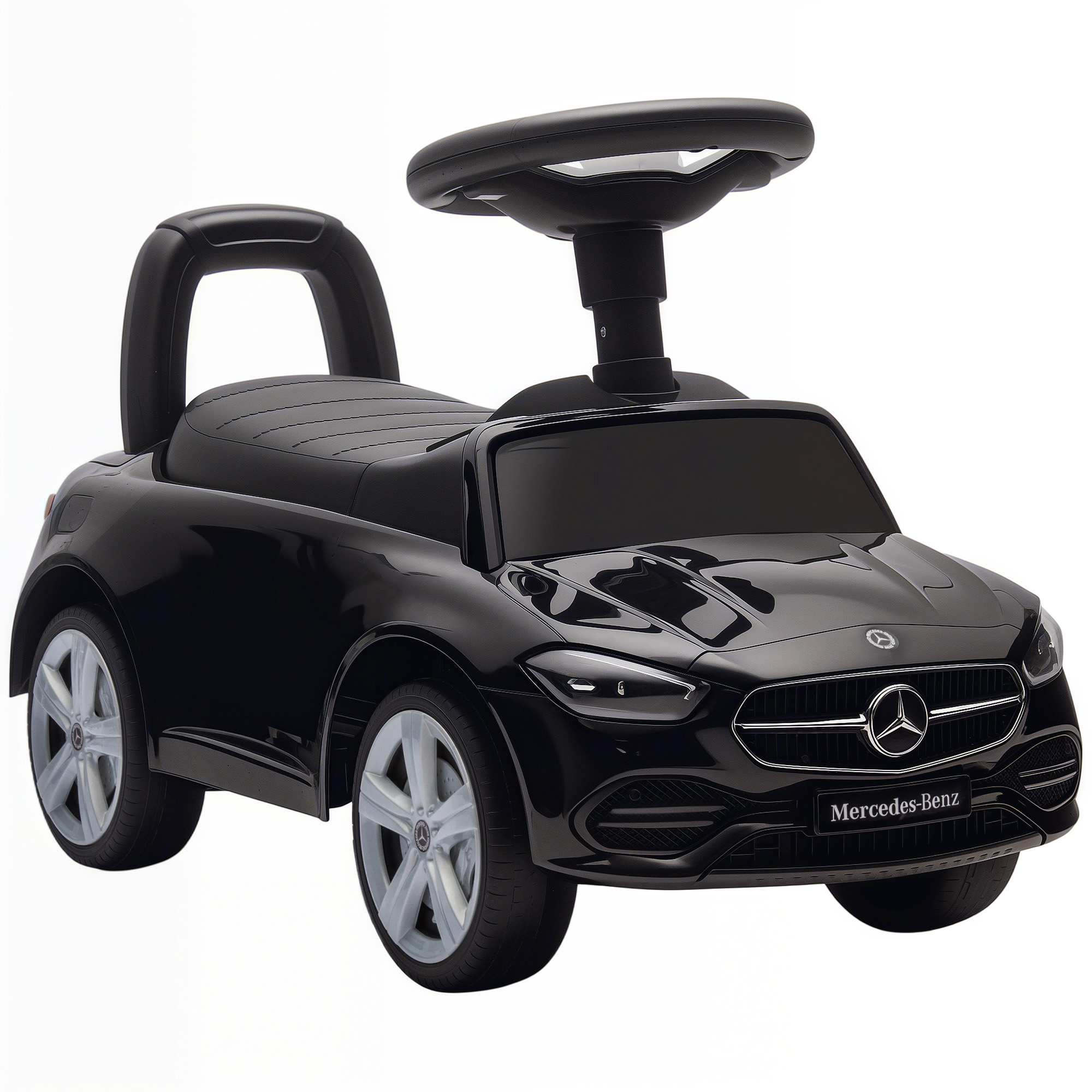 Mercedes-Benz C-Class Rutschauto mit Hupe, Motorgeräuschen, Stauraum, für Kinder 18-36 Monate, Schwarz