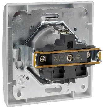 DELPHI Schutzkontakt-Steckdose / 250V~/ 16A, inkl. Rahmen, UP, silber