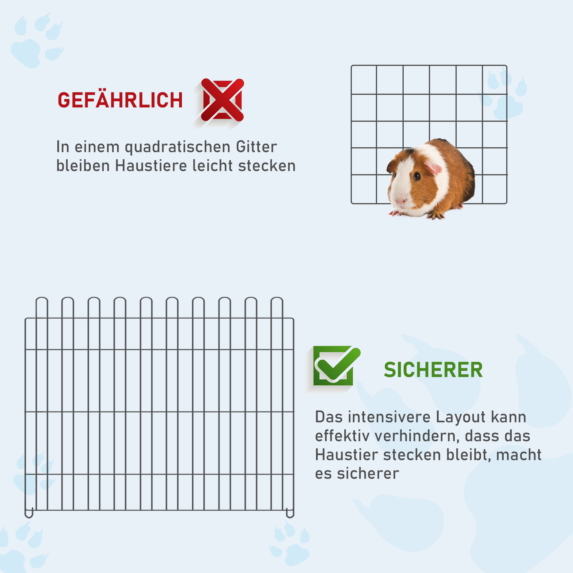 Welpenlaufstall 8-TLG Welpenauslauf mit 8 Gitterplatten Tür Schutzplane Freilaufgehege 61cm hoch Welpengitter Laufstall für Haustiere Hund Katze Welpe Laufgitter für drinnen und draußen