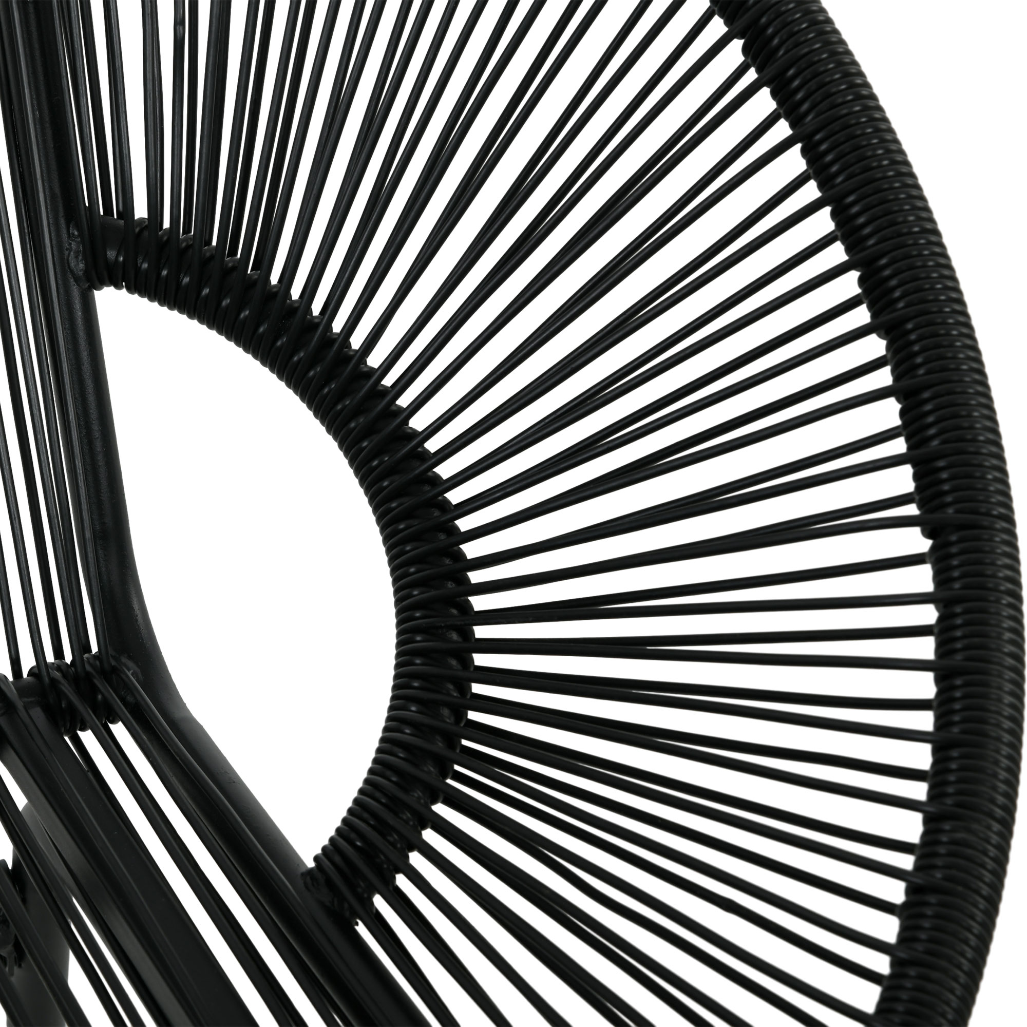 Rattansessel Relaxsessel im Boho-Stil, 132 cm x 72 cm x 83 cm, Schwarz