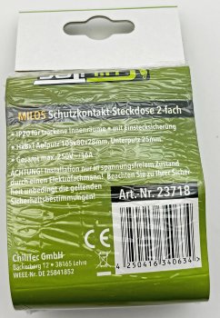 MILOS Schutzkontakt-Steckdose 2-fach / 250V~/ 16A, 1x UP, anthrazit