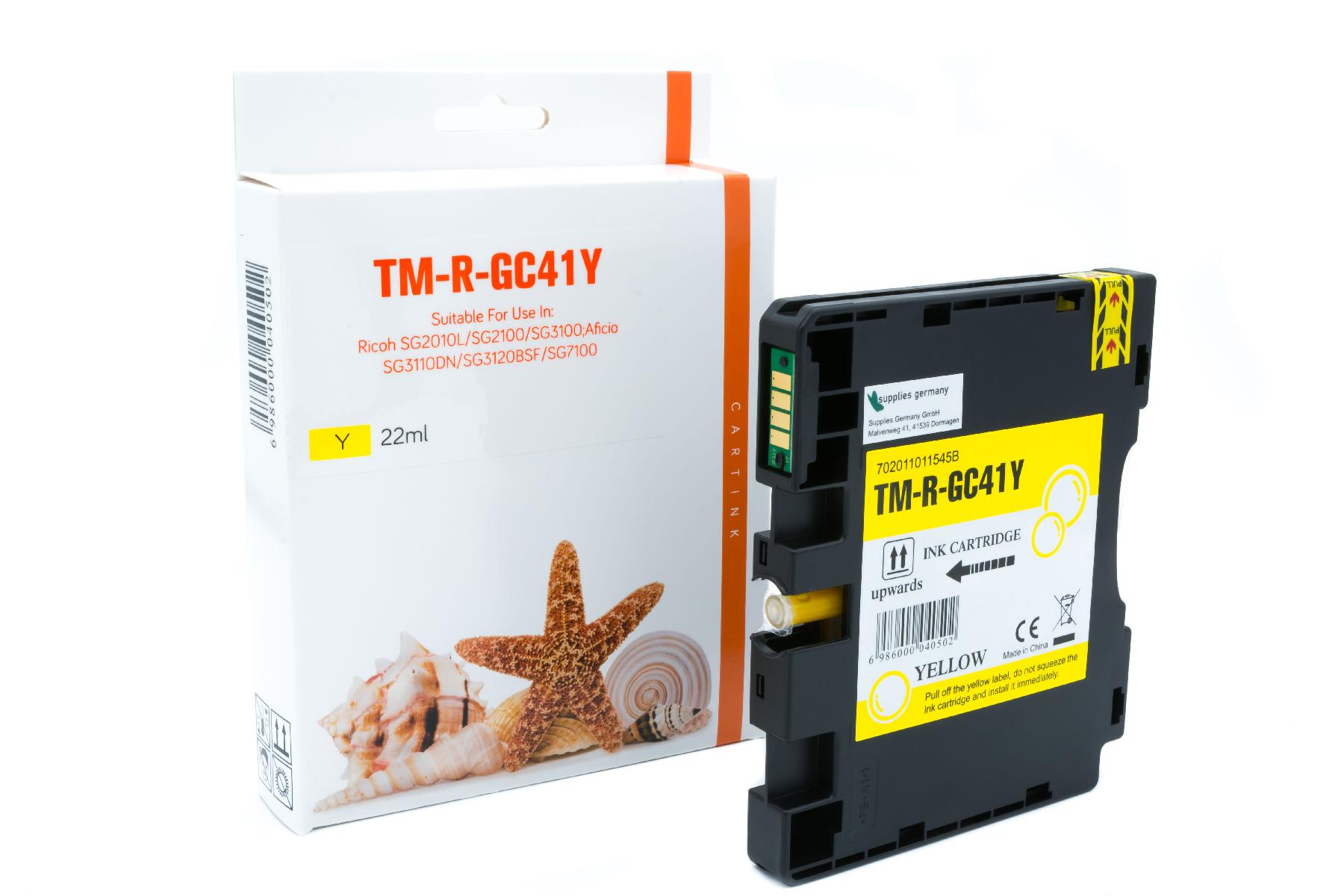 GC41Y Refill Tinte yellow für Ricoh / 405764 / 2.200 Seiten