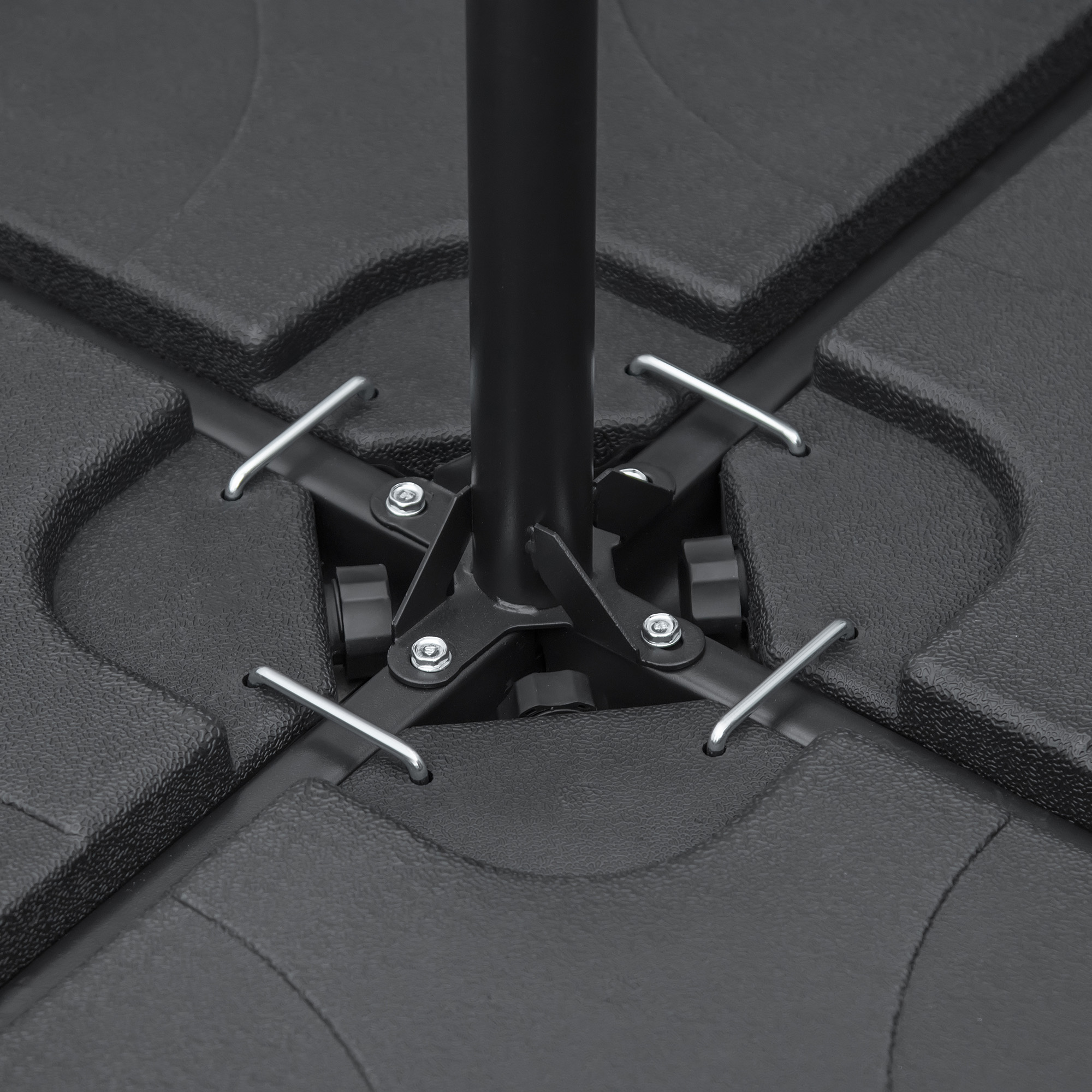 Gewichtsplatten für Sonnenschirmständer, befüllbar, wetterbeständig, 104 cm x 104 cm x 7,5H cm, Schwarz