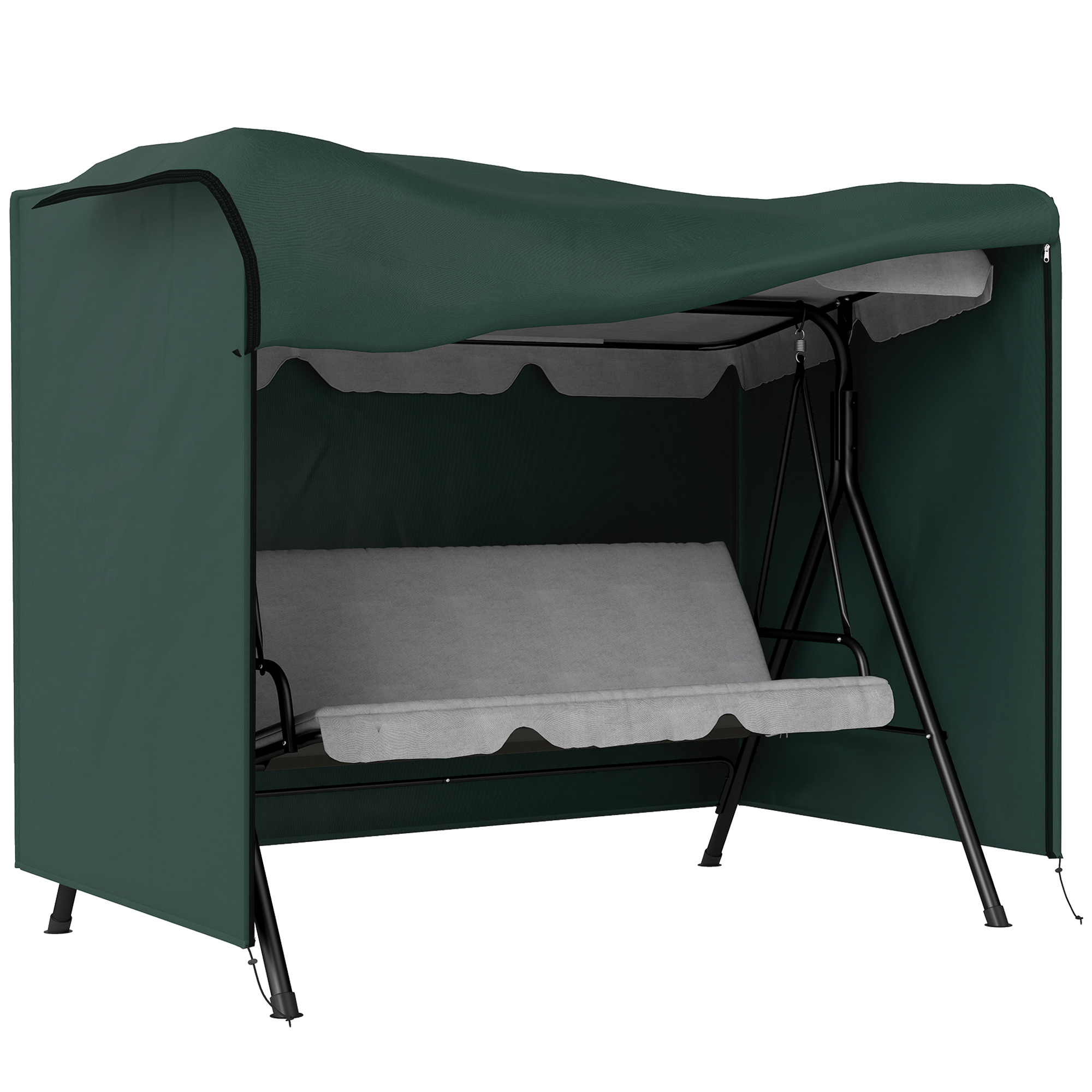 Hollywoodschaukel Abdeckung 3 Sitzer, Wasserabweisend Winterfest Schutzhülle für Gartenschaukel, UV-Beständig Abdeckplane, Abdeckhaube, Reißfest 600D Oxford Gewebe, 205x124x164cm Dunkelgrün Hollywoodschaukel Abdeckung 3 Sitzer, Wasserabweisend Winterfest Schutzhülle für Gartenschaukel, UV-Beständig Abdeckplane, Abdeckhaube, Reißfest 600D Oxford Gewebe, 205x124x164cm Dunkelgrün