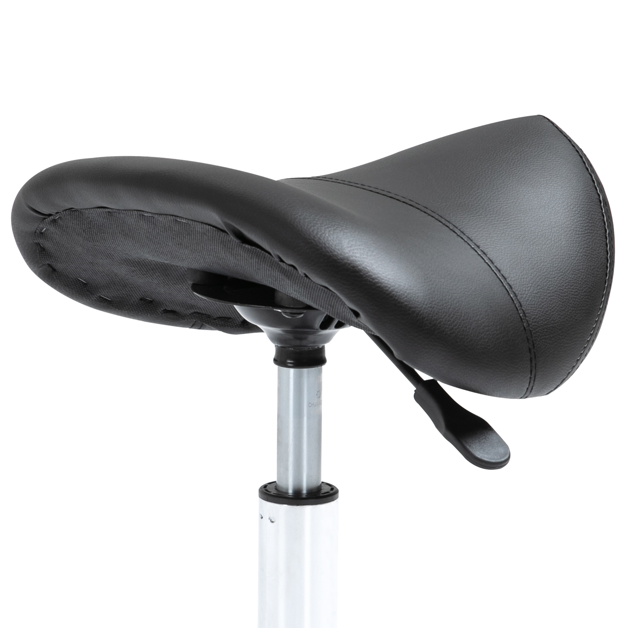 Rollhocker höhenverstellbar Drehhocker 49-61 cm Arbeitshocker drehbar Sattelhocker für Büro Salon Massage Spa Schwarz
