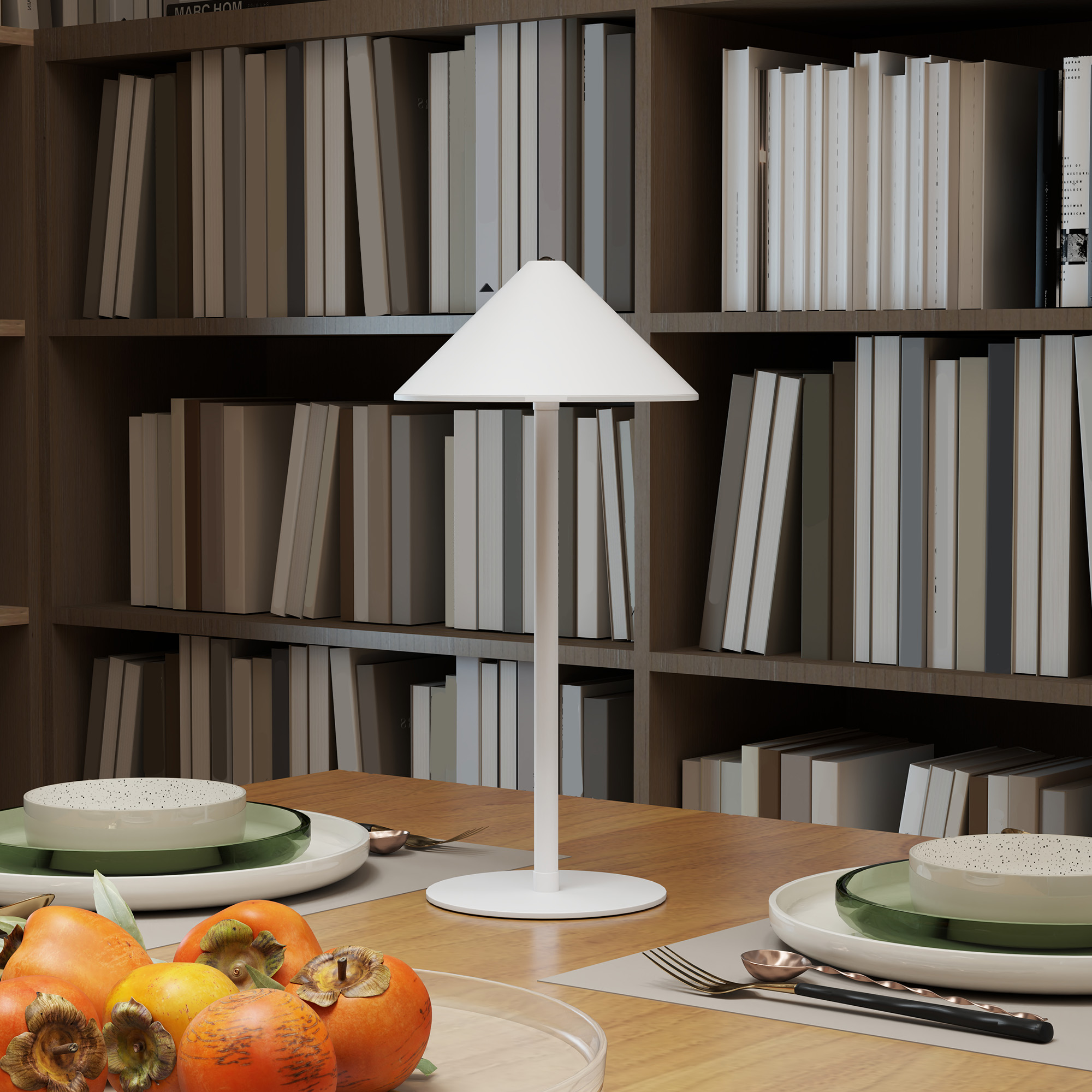 LED-Tischlampe mit USB-Kabel, Touchschalter, Metall, wiederaufladbar, Weiß