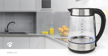 Wasserkocher | 1.7 l | Glas | Transparent | 60,70,80,90,100 °C | Temperaturindikation | um 360 Grad drehbar | verdecktes Heizelement | Strix® Controller | Boil-dry protection