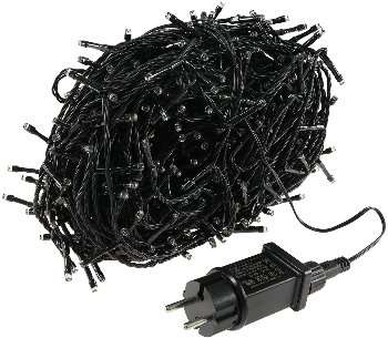LED Aussen-Lichterkette "CT-ALK600" 60m / warmweiß, Kabel schwarz, IP44, 600 LEDs