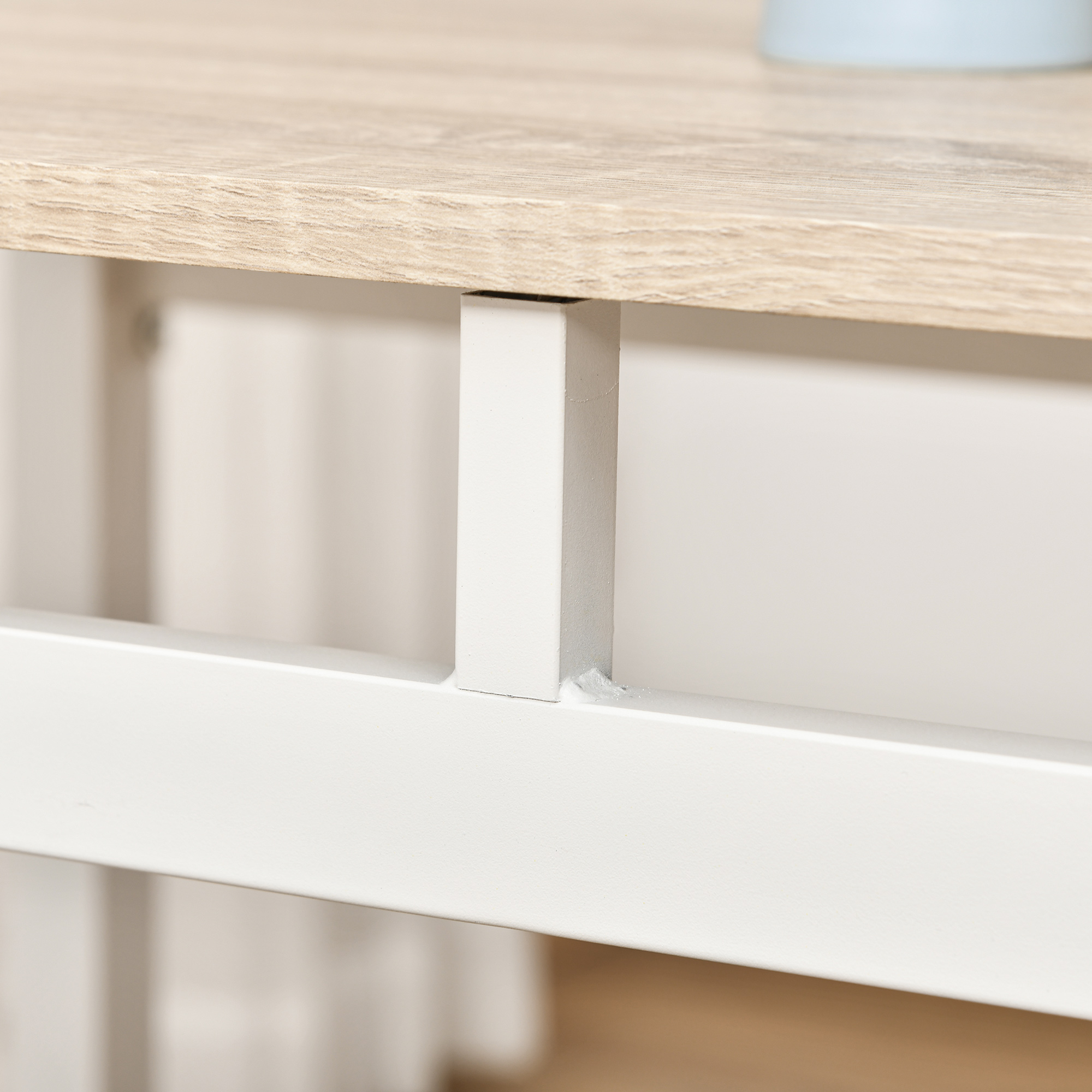 5-teilige Essgruppe Esstisch mit 4 Stühlen Platzsparend Küchentisch-Set Sitzgruppe für Esszimmer, Küche, Grau+Weiß