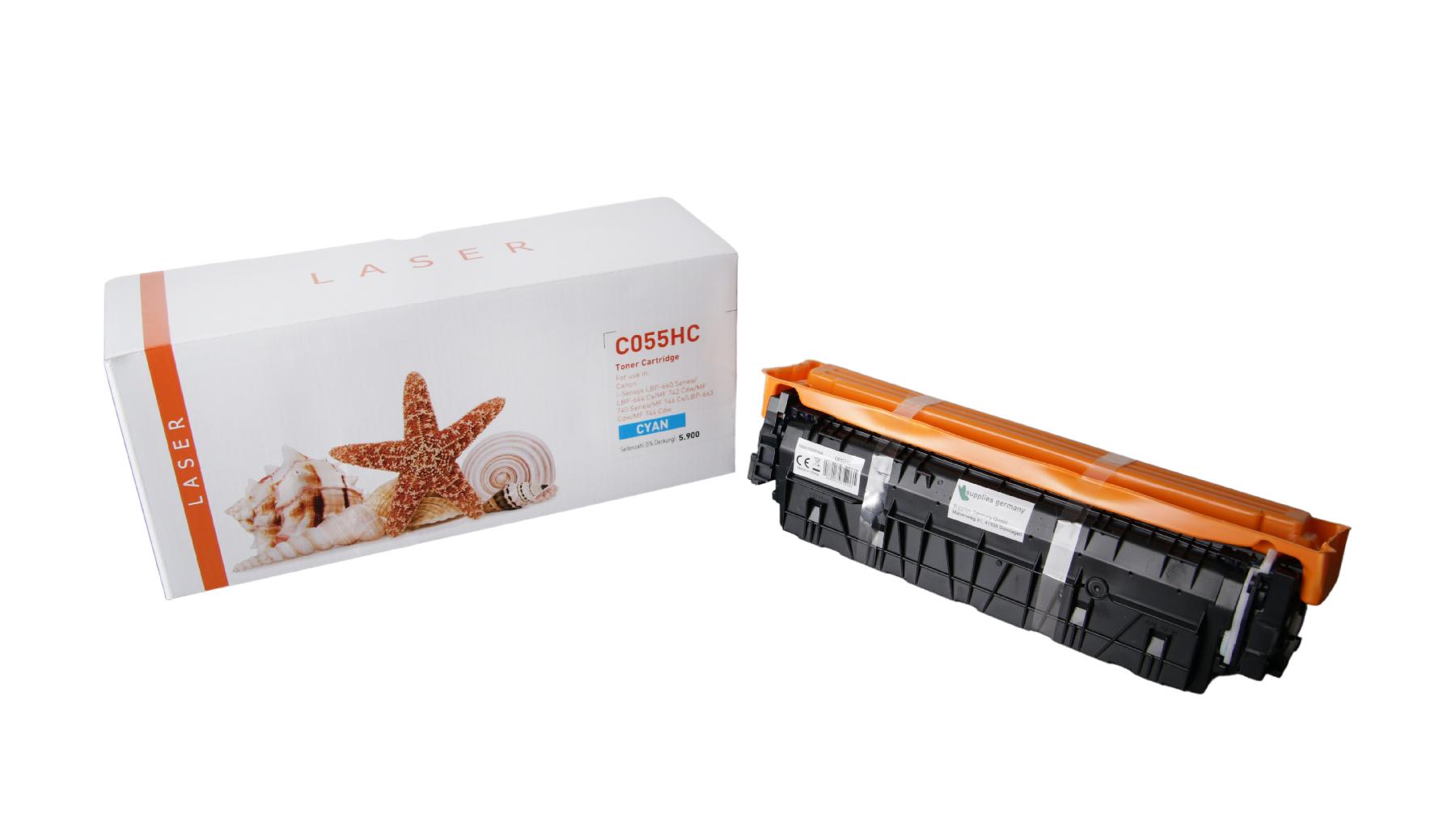 055HC alternativ Toner cyan für Canon / 3019C002 / 5.900 Seiten 055HC alternativ Toner cyan für Canon / 3019C002 / 5.900 Seiten