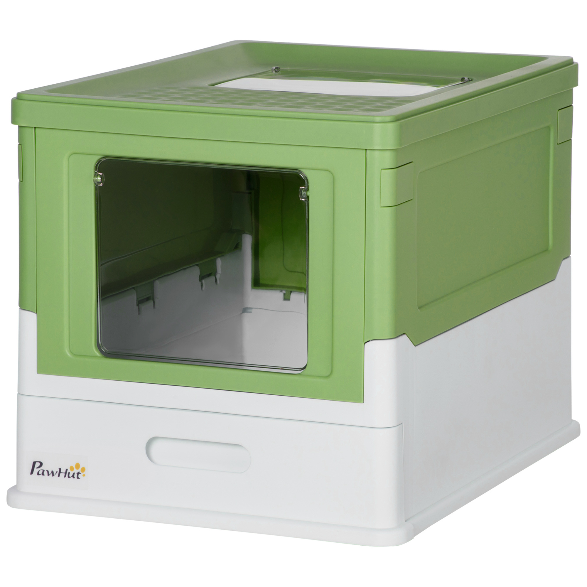 Katzentoilette, klappbar, 2 Türen, Streuschaufel, 47,5x35,5x36,7cm, Weiß/Grün Katzentoilette, klappbar, 2 Türen, Streuschaufel, 47,5x35,5x36,7cm, Weiß/Grün