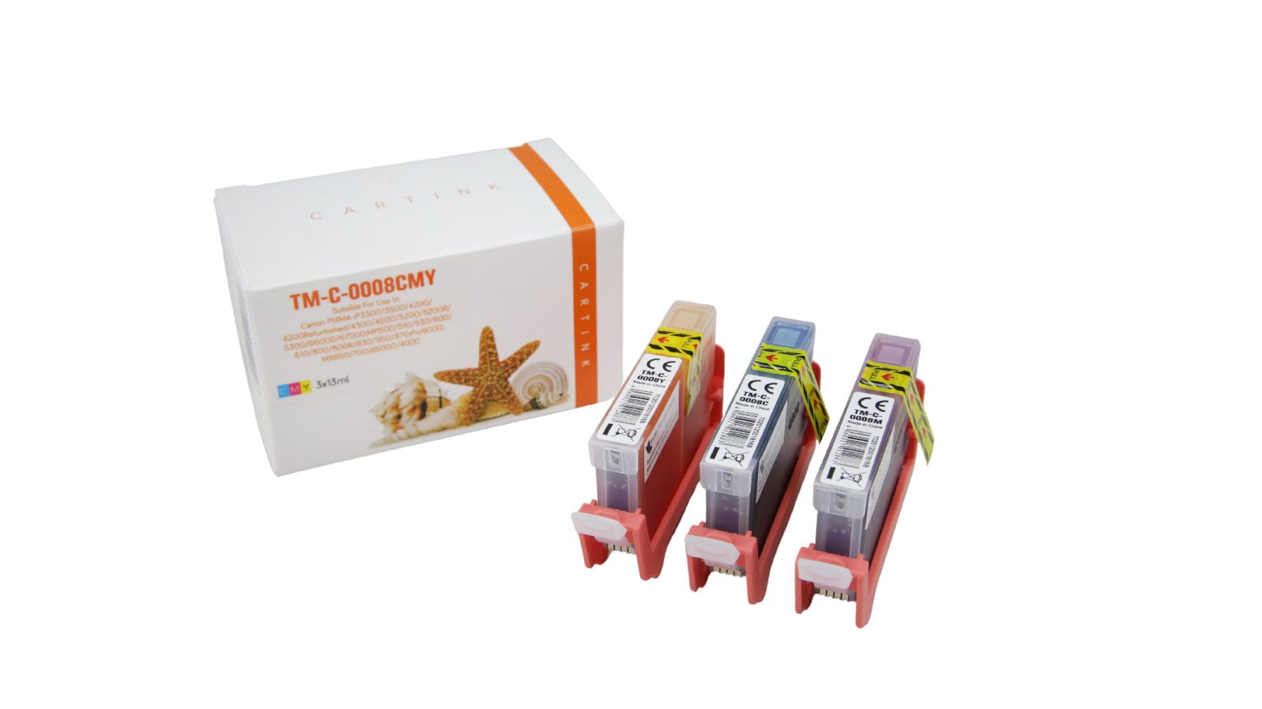 Multipack CLI8 alternativ Tinte für Canon / 0621B029 / C,M,Y13ml / mit Chip