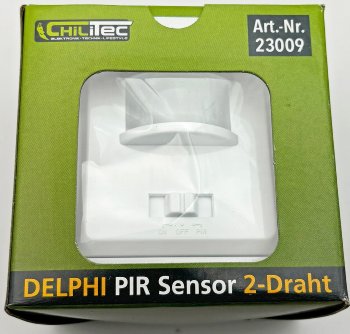 DELPHI Bewegungsmelder 160°, weiß / LED geeignet,  250V~, Unterputz, 2-Draht