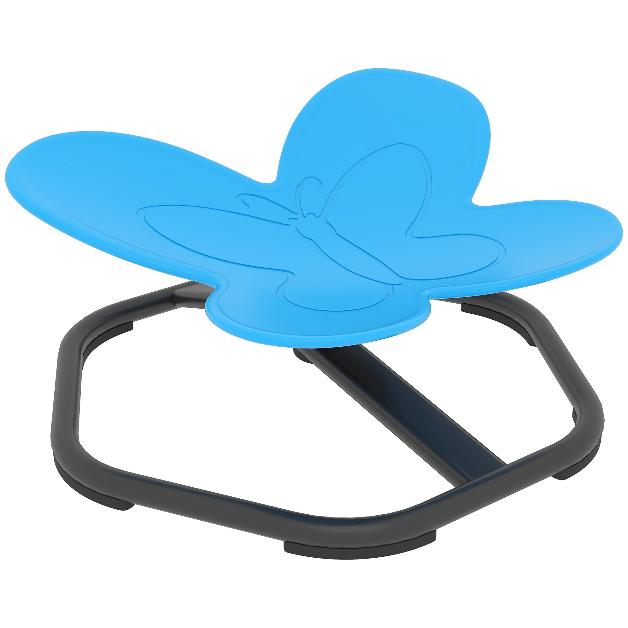 Sensorischer Drehstuhl für Kinder, Schmetterlings-Form, fördert Balance und Koordination, Kunststoff, Metall, Blau Sensorischer Drehstuhl für Kinder, Schmetterlings-Form, fördert Balance und Koordination, Kunststoff, Metall, Blau