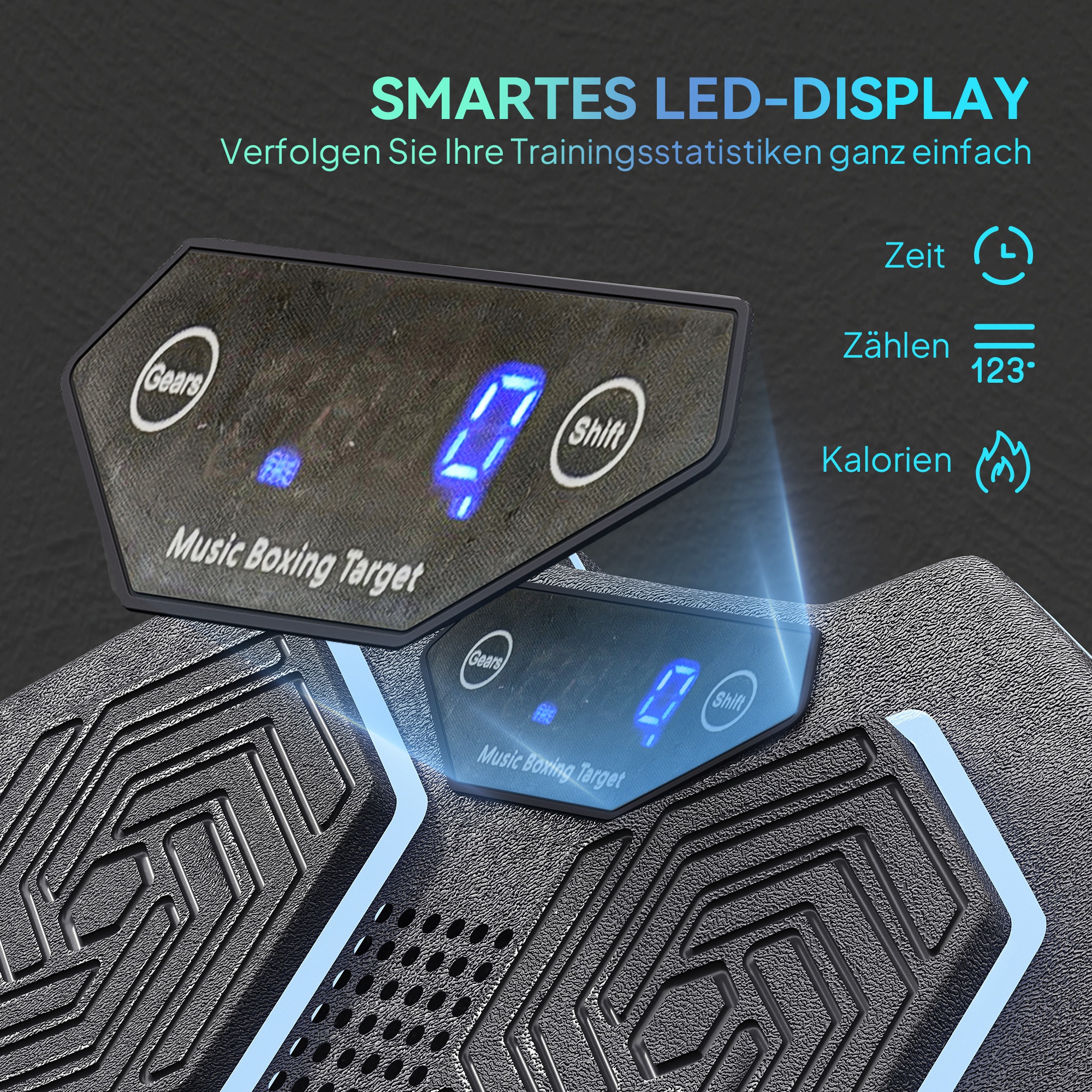 Musikboxmaschine, Bluetooth-Boxgerät, Wandmontage, 9 Geschwindigkeiten und Modi, LED-Lichter, Schwarz