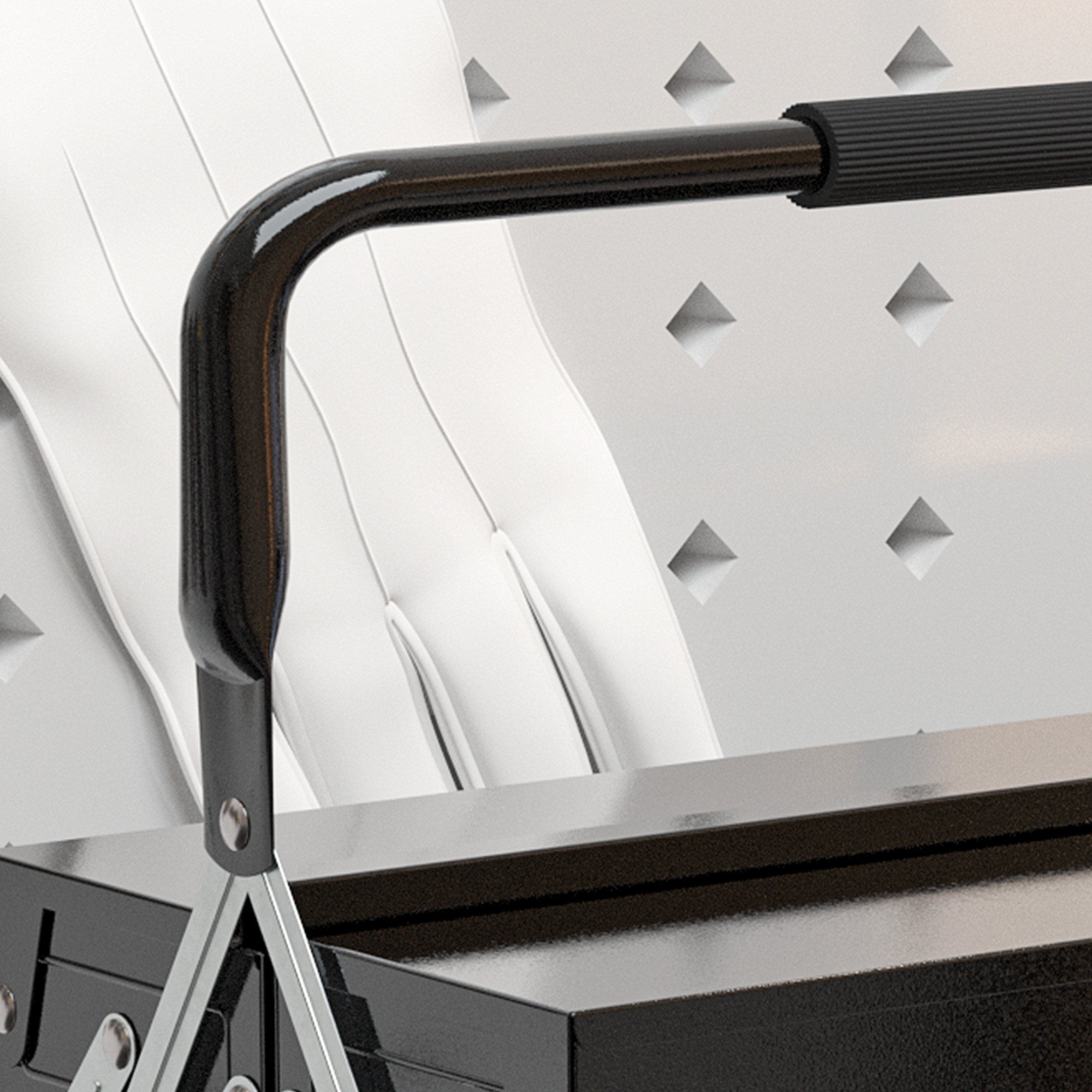 Werkzeugkiste, Werkzeugkoffer mit 3 Etagen, Stahl, 56L x 20B x 41H cm, Schwarz