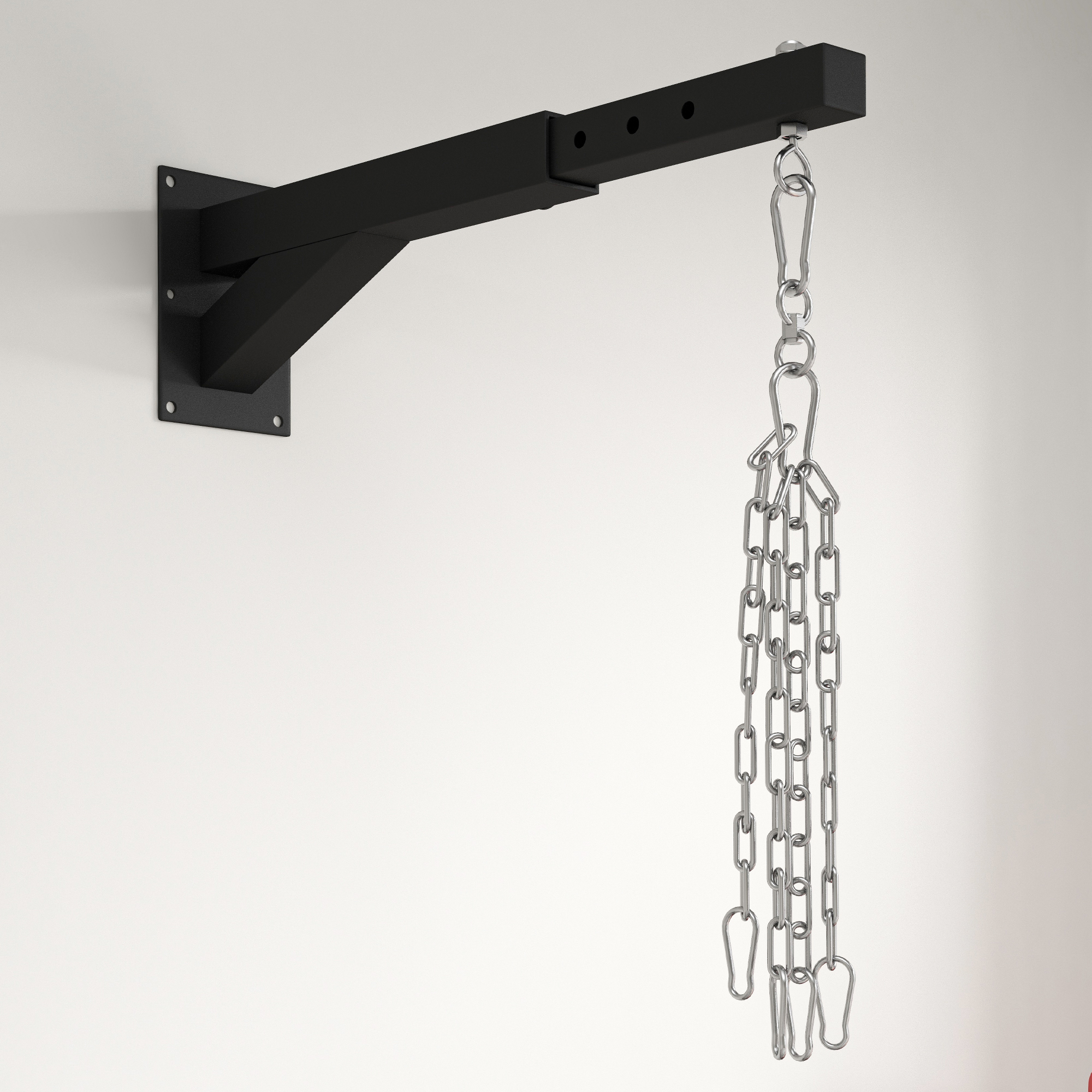 Boxsackhalterung, 5-stufig längenverstellbar, Wandmontage, bis 60 kg, Stahl, Schwarz