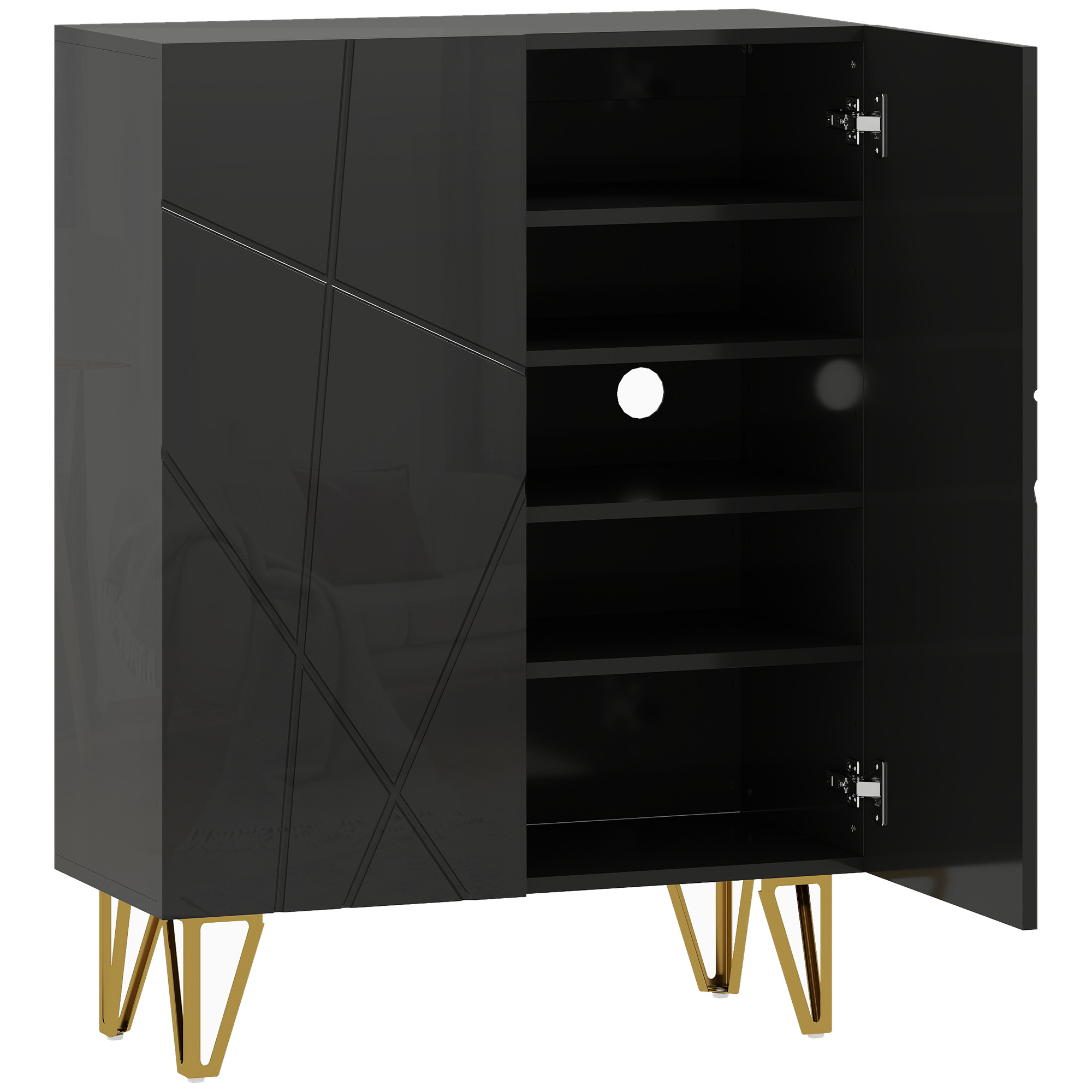 Schuhschrank mit 2 Türen, Schuhregal, Schuhaufbewahrung mit 3 Verstellbaren Ablagen 72 x 31,5 x 95 cm, Schwarz Schuhschrank mit 2 Türen, Schuhregal, Schuhaufbewahrung mit 3 Verstellbaren Ablagen 72 x 31,5 x 95 cm, Schwarz