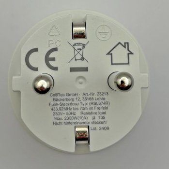 Funk-Steckdose für "Pilota Casa" Tiny, IP20, 230V, 2300W, max. 70m