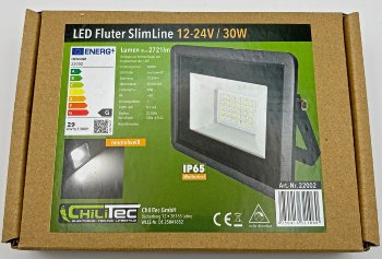 LED-Fluter SlimLine 30W, 12-24V= / IP65, 2721 Lumen, 4000K, neutralweiß