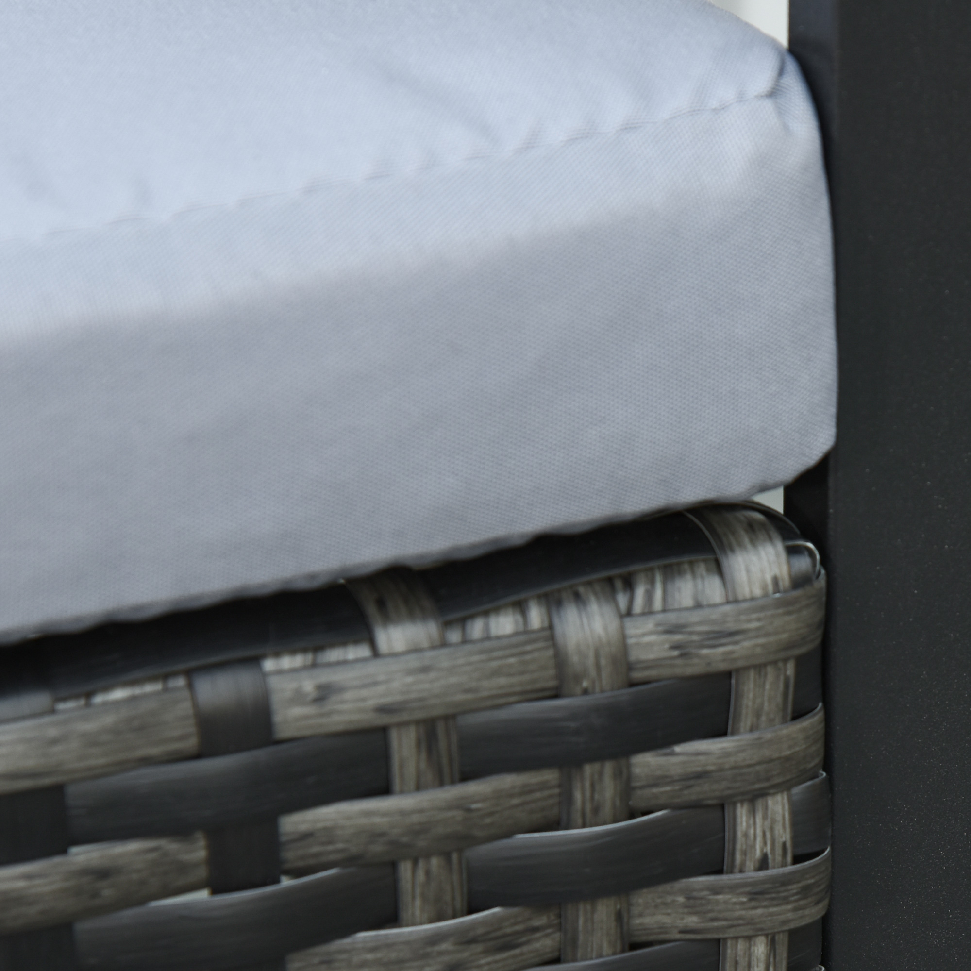 Rattan Gartenmöbel Set für 2 Personen Polyrattan Gartenmöbel Set  Balkonmöbel Set mit Kissen Garten Grau