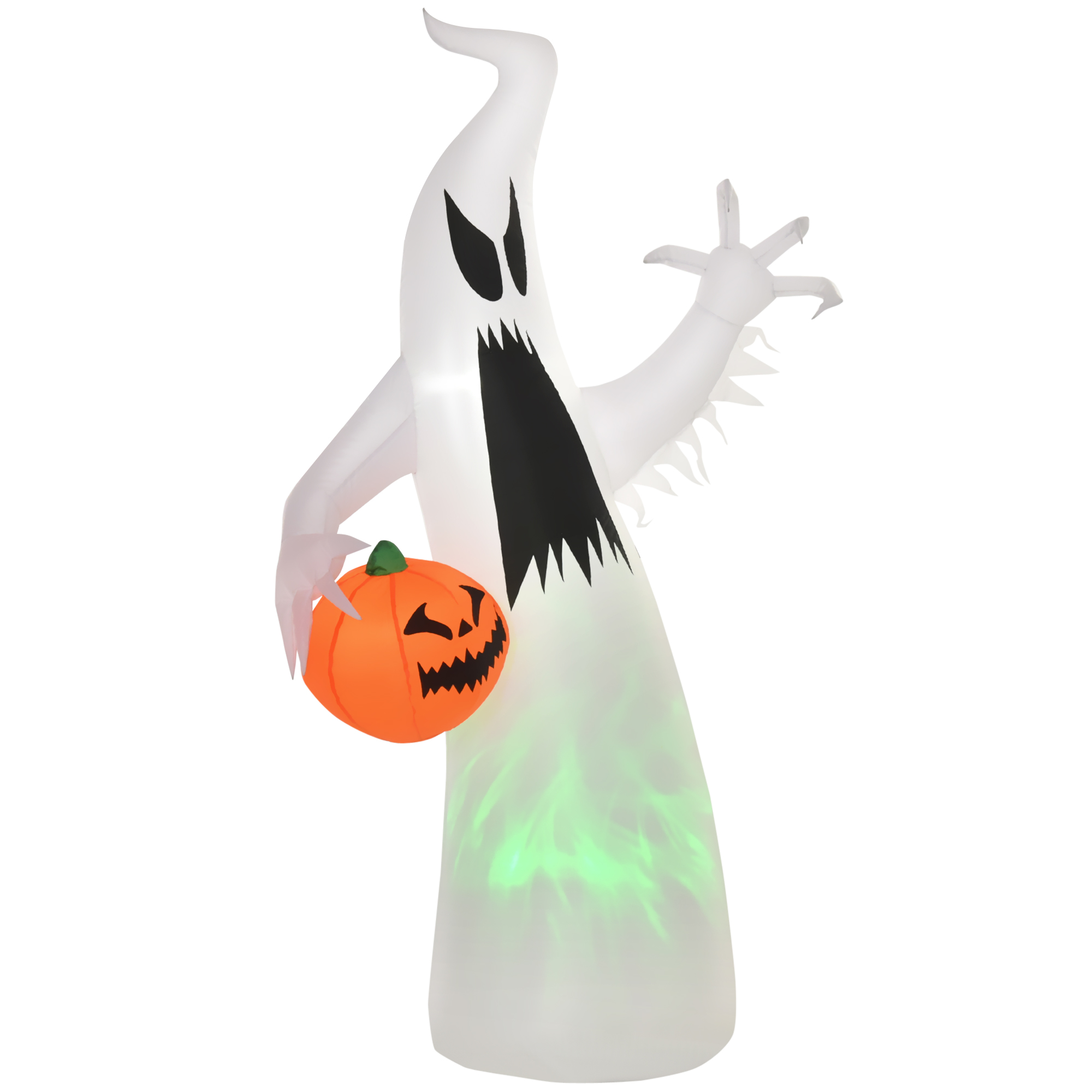 selbstaufblasendes Spuk Gespenst Geist LED beleuchtet Halloween Dekoration Polyester Weiß 105 x 65 x 180 cm