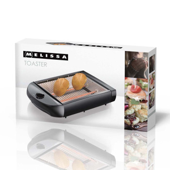 Flachtoaster | 600W | Timer | herausnehmbare Krümelschublade | automatische Abschaltung | schwarz