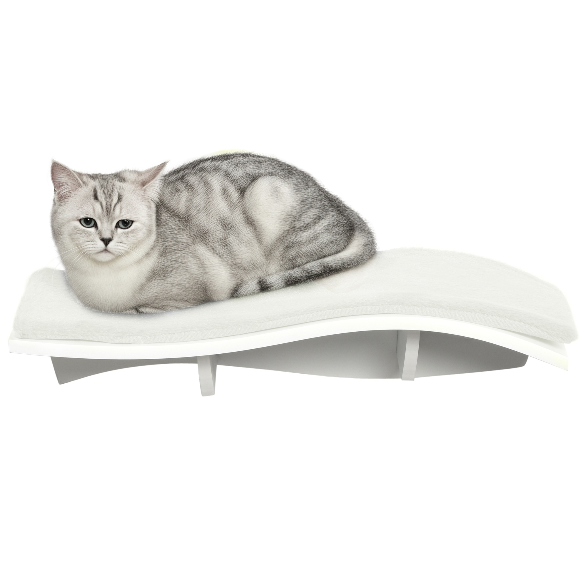 Katzen Kletterwand Katzenhängematte Katzenbett Wand Katzenregal Wandmontage Katzenmöbel Plüsch MDF Weiß 53 x 28 x 12 cm Katzen Kletterwand Katzenhängematte Katzenbett Wand Katzenregal Wandmontage Katzenmöbel Plüsch MDF Weiß 53 x 28 x 12 cm