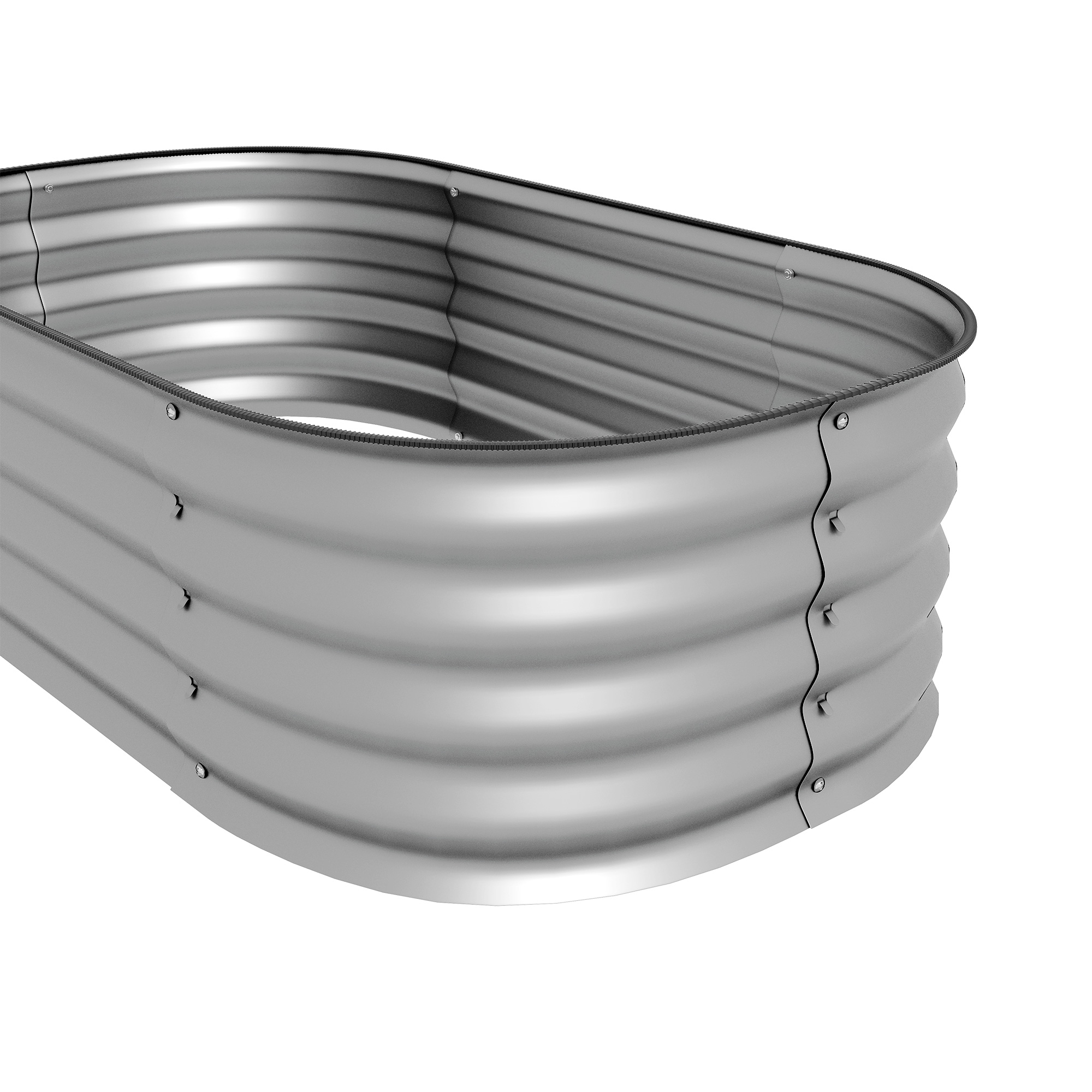 Hochbeet Pflanzenbeet Modulares Hochbett, wetterbeständig, offener Boden,  105 x 62 x 30 cm, Silber