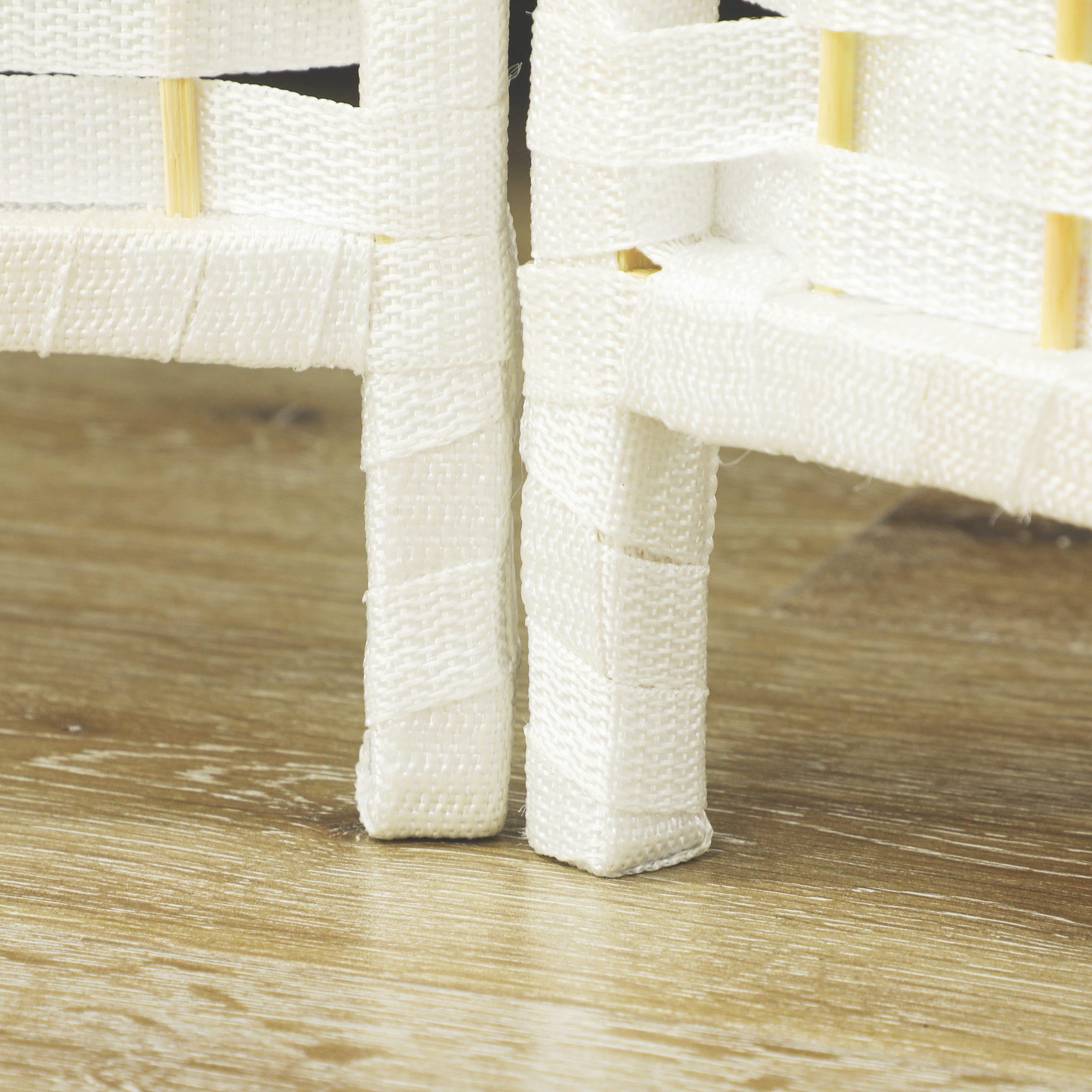 4-teiliger Raumtrenner, Faltbarer Sichtschutz, Sichtschutzwand für Wohnzimmer, Schlafzimmer, Homeoffice, Weiß