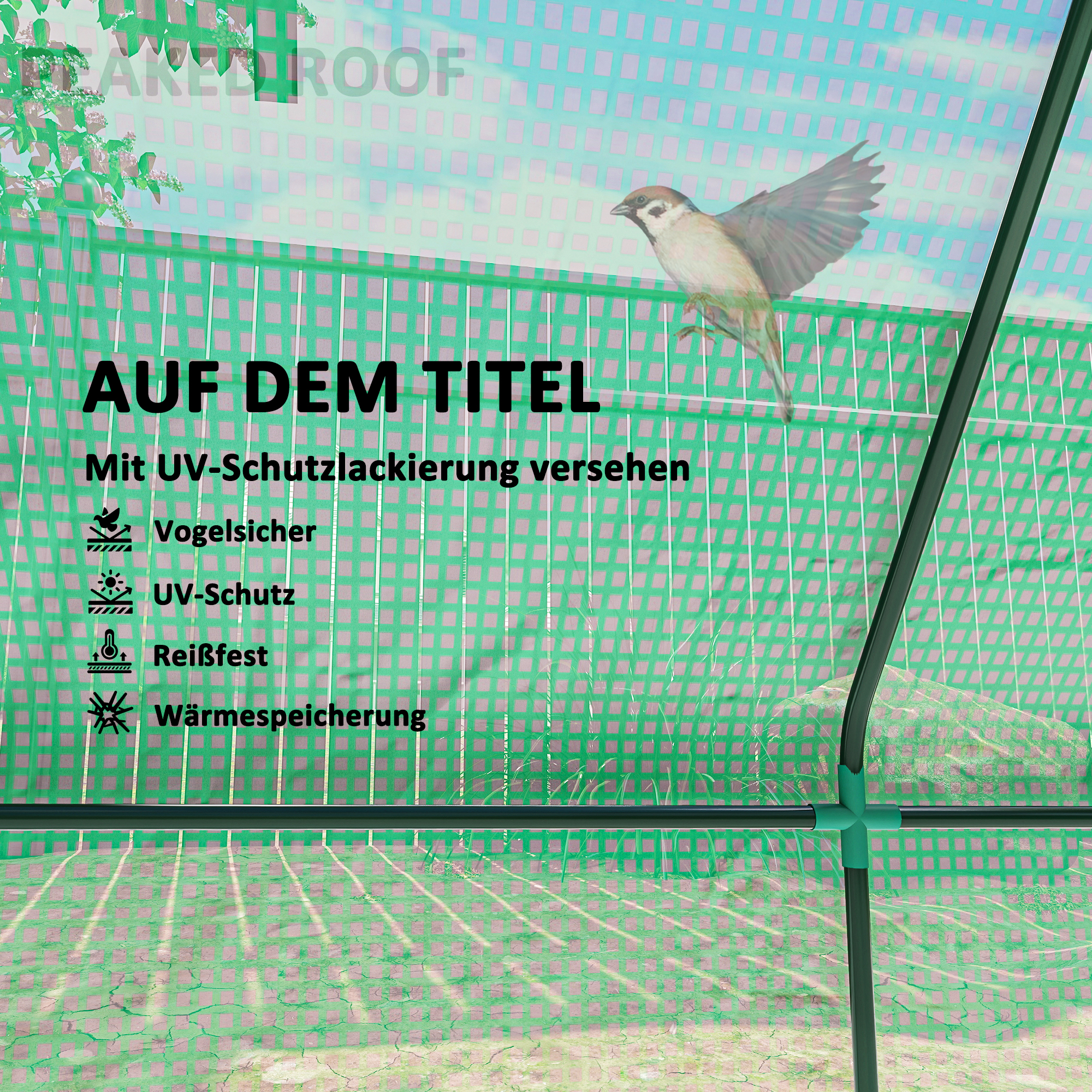 Mini-Gewächshaus, wetterbeständig, aufrollbares Fenster, 240 cm x 90 cm x 90 cm, Grün