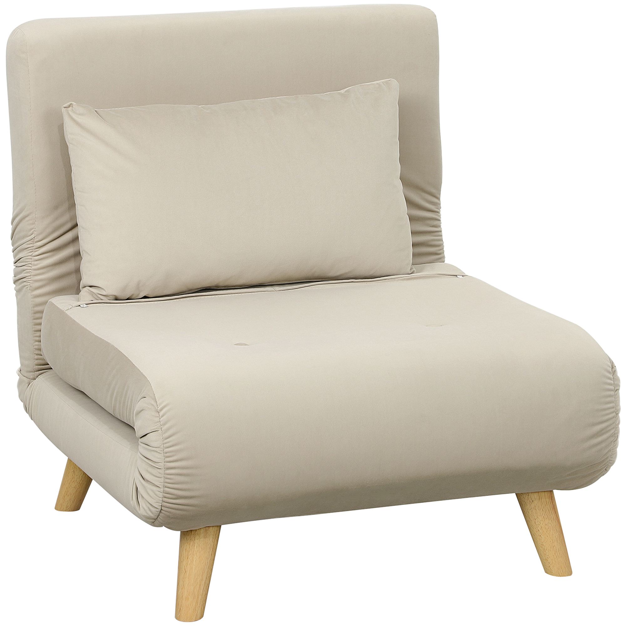 3-in-1 Schlafsessel, Klappsessel mit Schlaffunktion, verstellbare Click-Clack-Rückenlehne, Beige