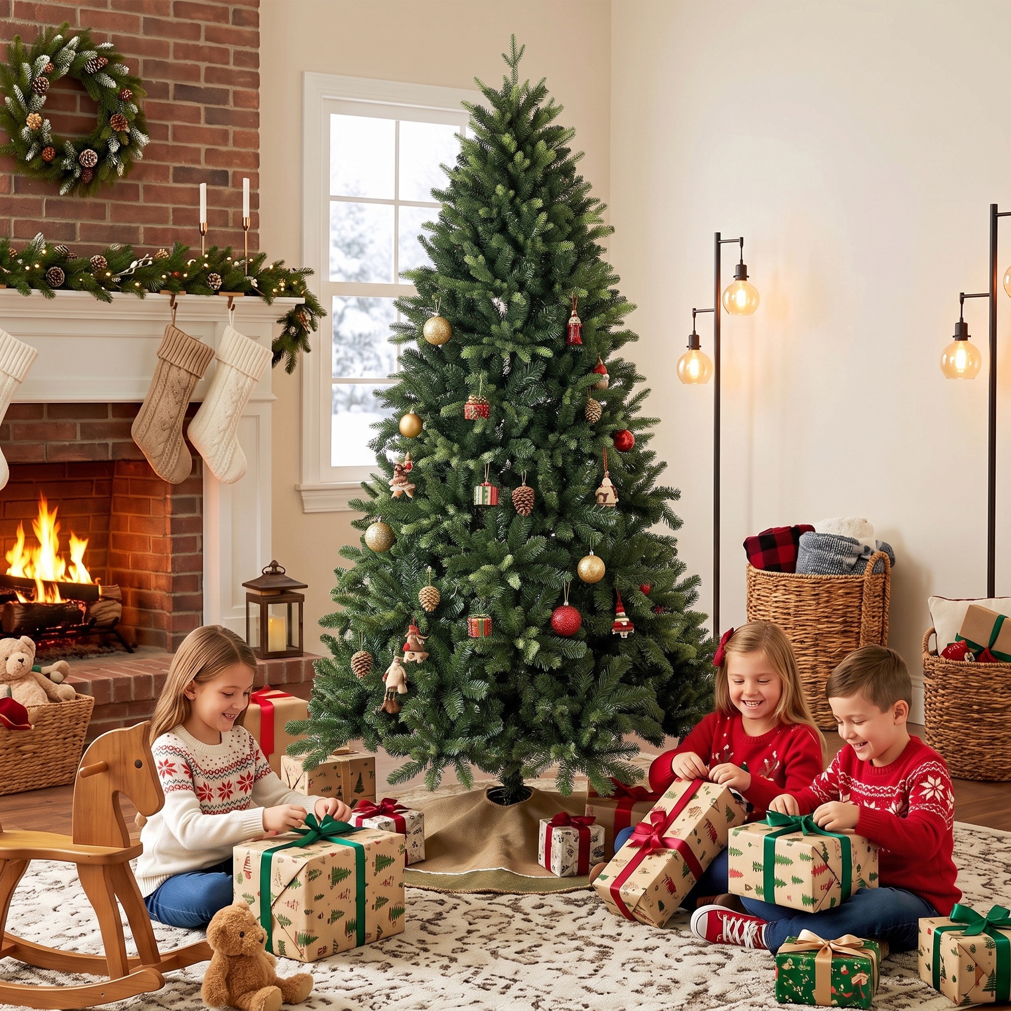 künstlicher Weihnachtsbaum, 180 cm, mit 2419 PE- & PVC-Zweigspitzen, Klappsystem, grün