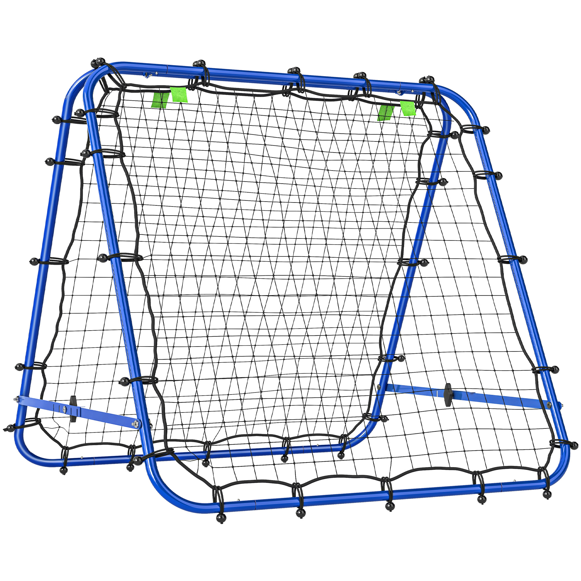 Rebounder für Fußball, verstellbar Prellwand mit 5 Winkelpositionen und Rückprallwand Netz, 100 x 68-95cm Kickback Tor Fußballtor für Jugendliche, Rückprallwand für Handball Training, Blau