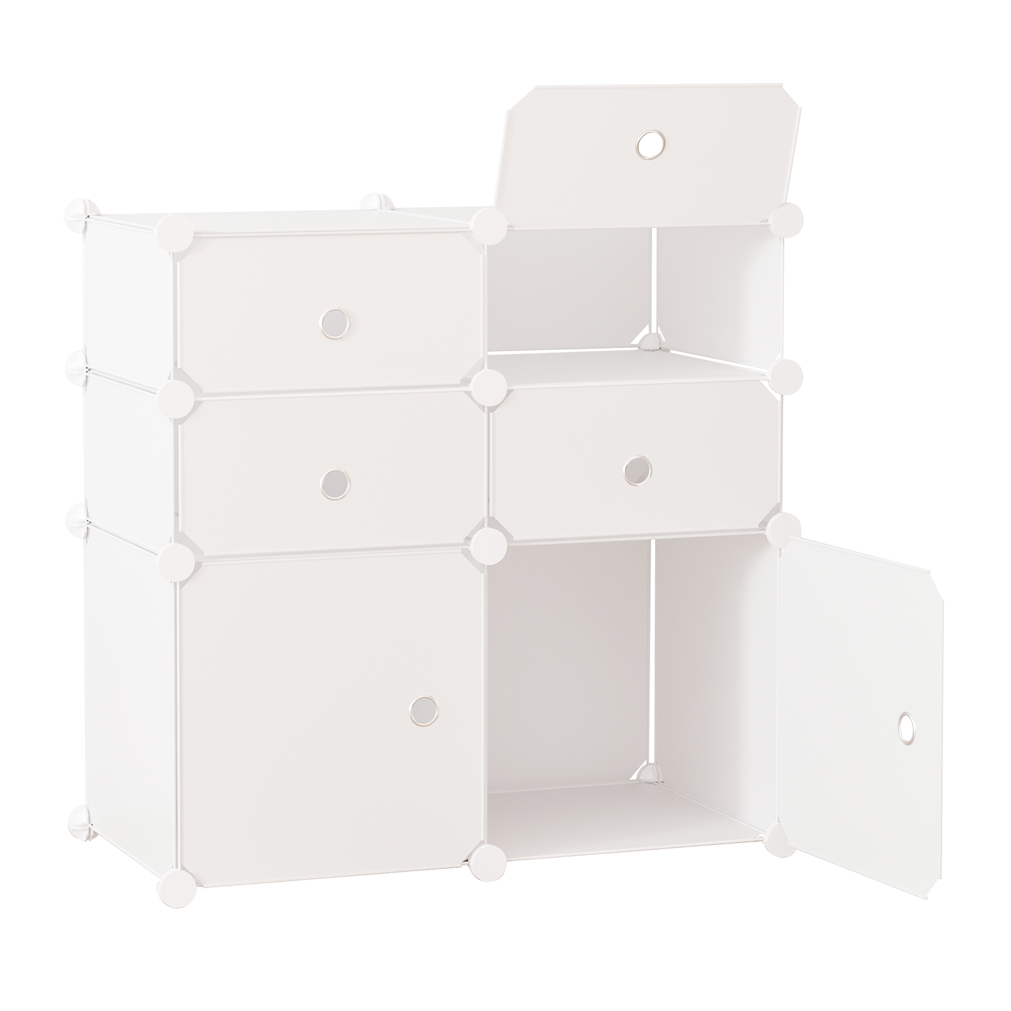 Schuhschrank, Regal mit Aufbewahrungsboxen, Kleiderschrank, Kunststoff, Stahl, Weiß, 75 x 37 x 73 cm Schuhschrank, Regal mit Aufbewahrungsboxen, Kleiderschrank, Kunststoff, Stahl, Weiß, 75 x 37 x 73 cm