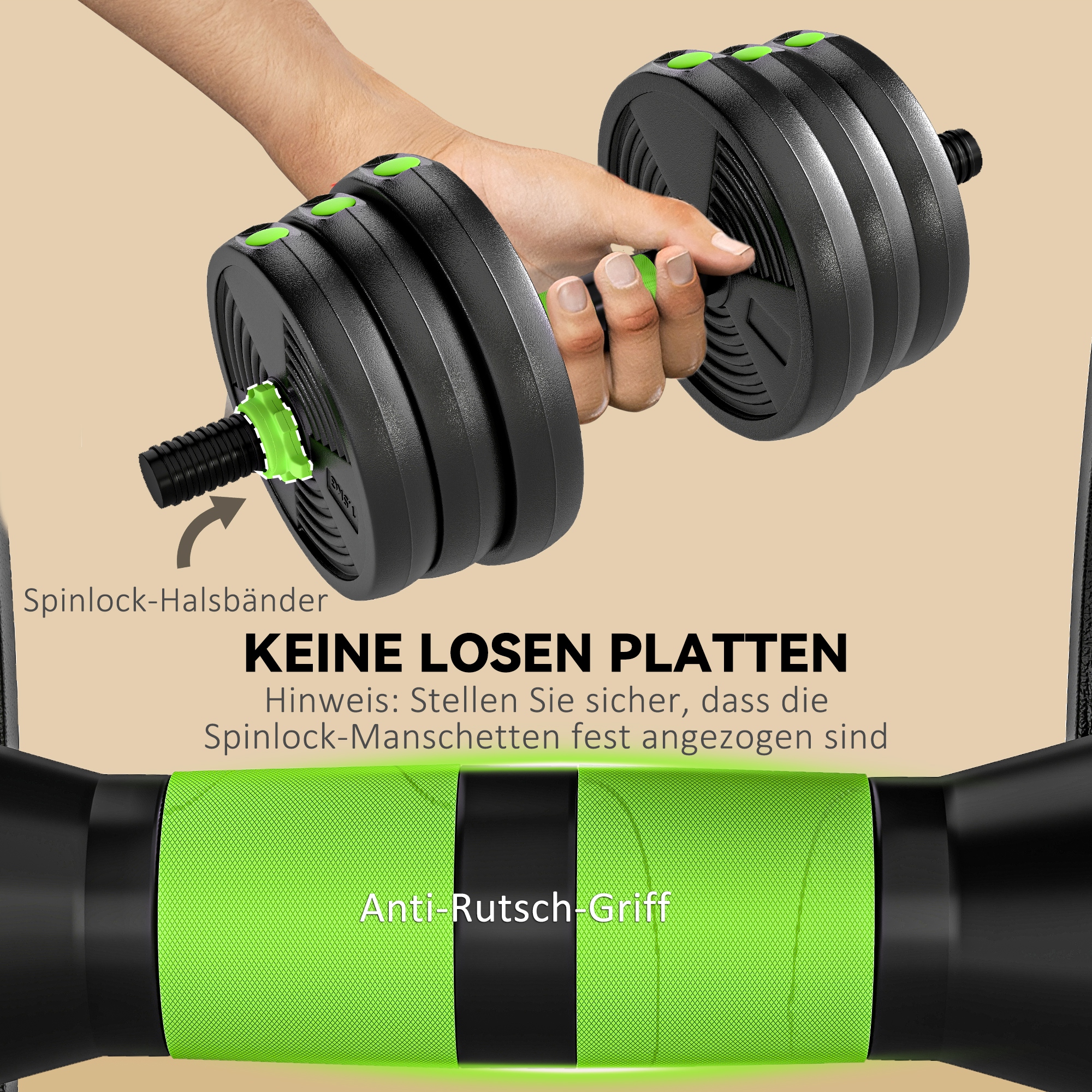 Hantelset verstellbar 25 KG Kurzhantel Set Kurzhanteln Langhanteln Hanteln Set für Krafttraining