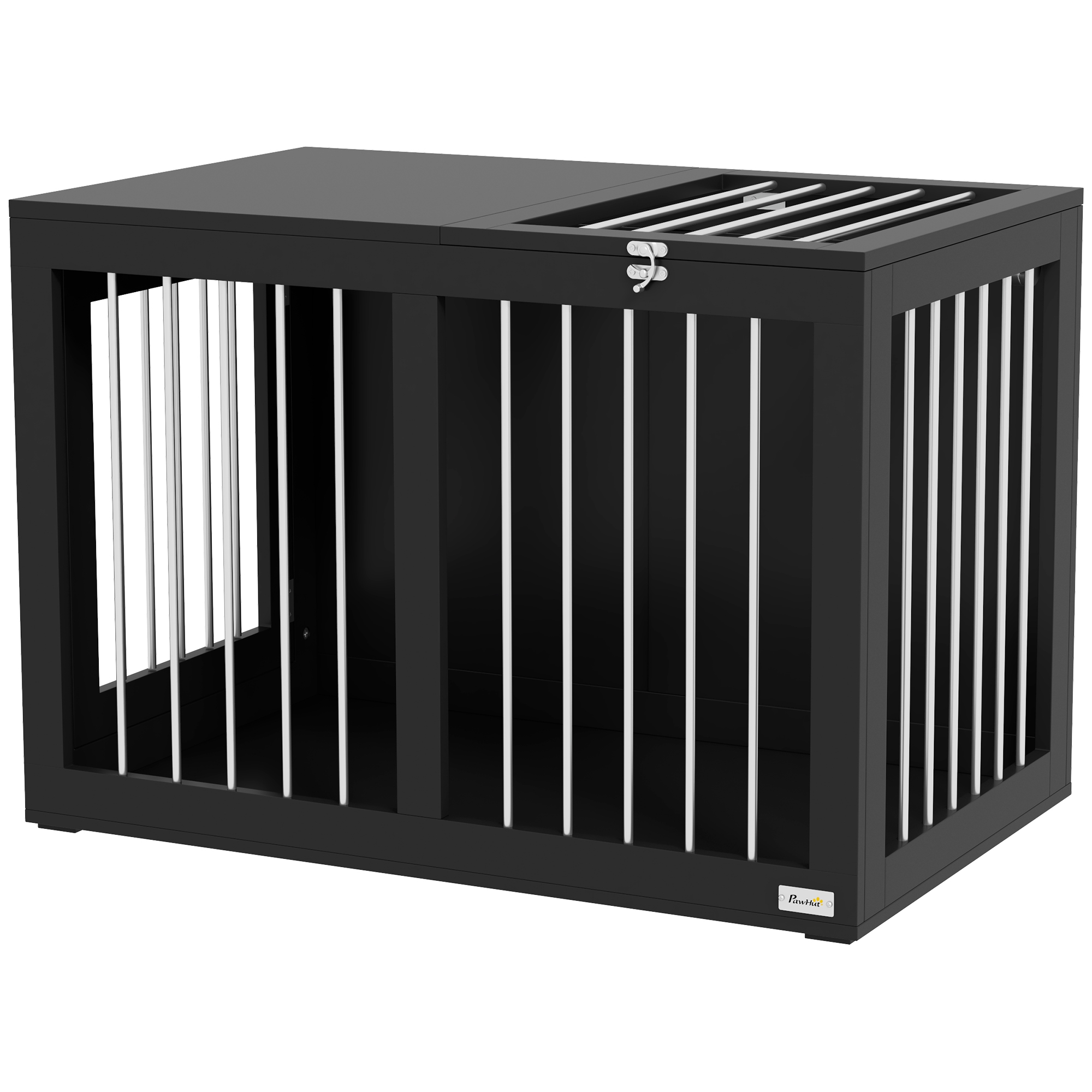 Hundekäfig Hundebox Hundetransportbox, 2 Türen, verriegelbar, Stahlgitter, 80 cm x 50 cm x 56,5 cm, Schwarz Hundekäfig Hundebox Hundetransportbox, 2 Türen, verriegelbar, Stahlgitter, 80 cm x 50 cm x 56,5 cm, Schwarz