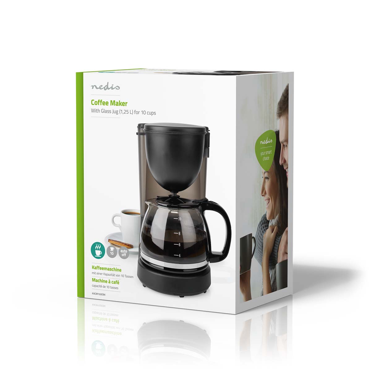 Kaffeemaschine | Filter Kaffee | 1.25 l | 10 Tassen | Warmhalten | schwarz