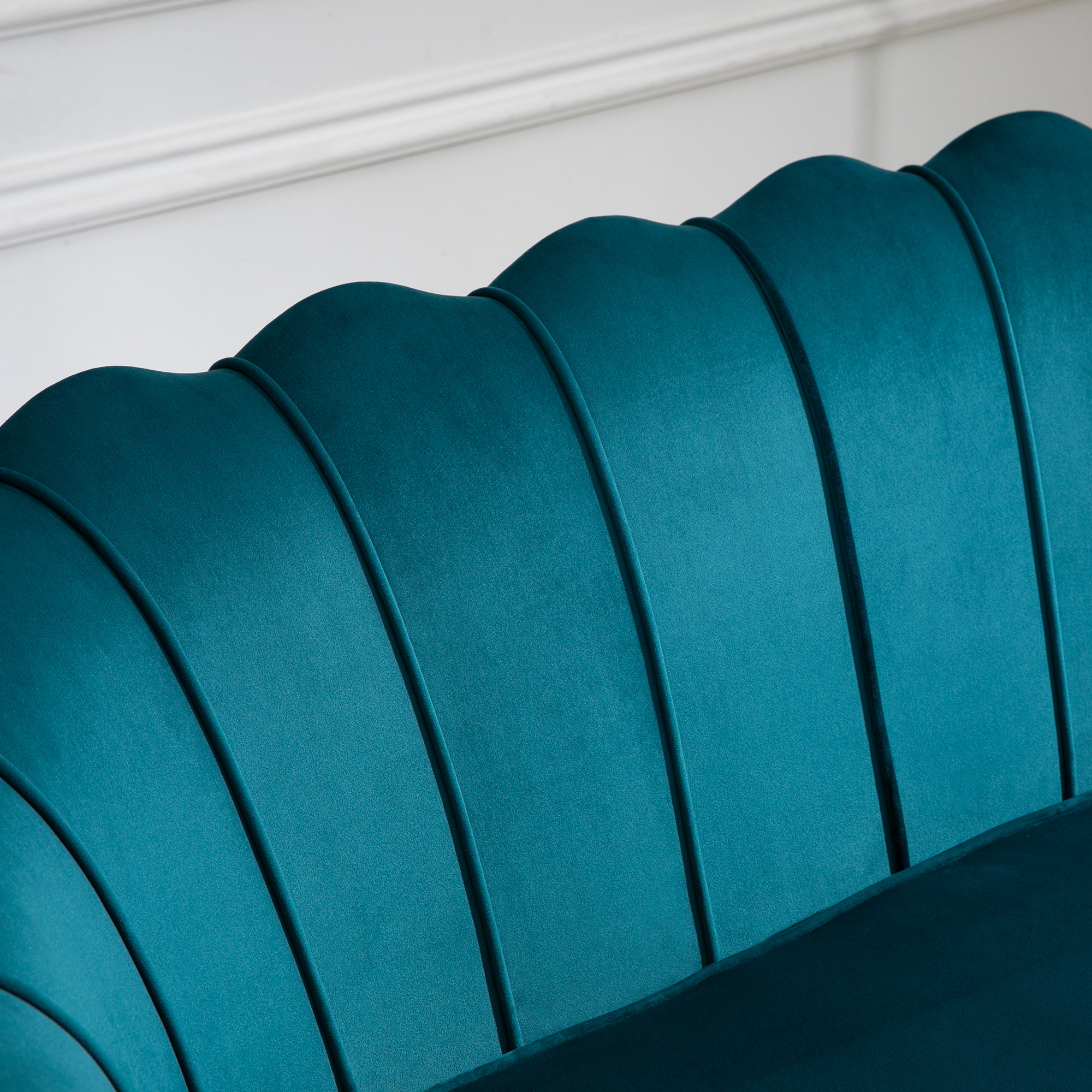 2-Sitzer-Sofa, Couch, Polstersofa, Samtoptik, Doppelsofa, bis 150 kg belastbar, 130 x 77 x 77 cm, Dunkelgrün