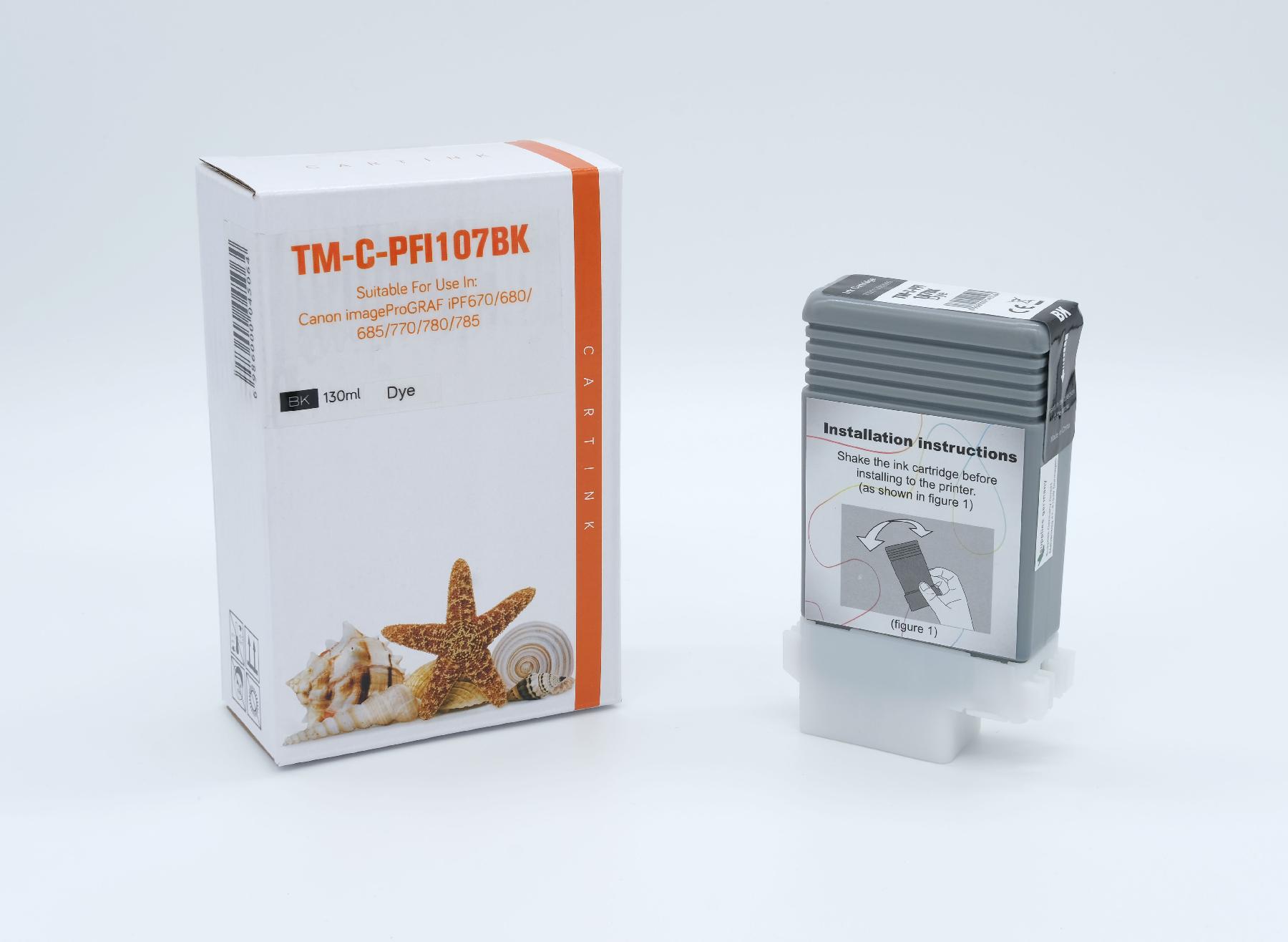 PFI107BK Refill Tinte black für Canon / 6705B001 / 130ml