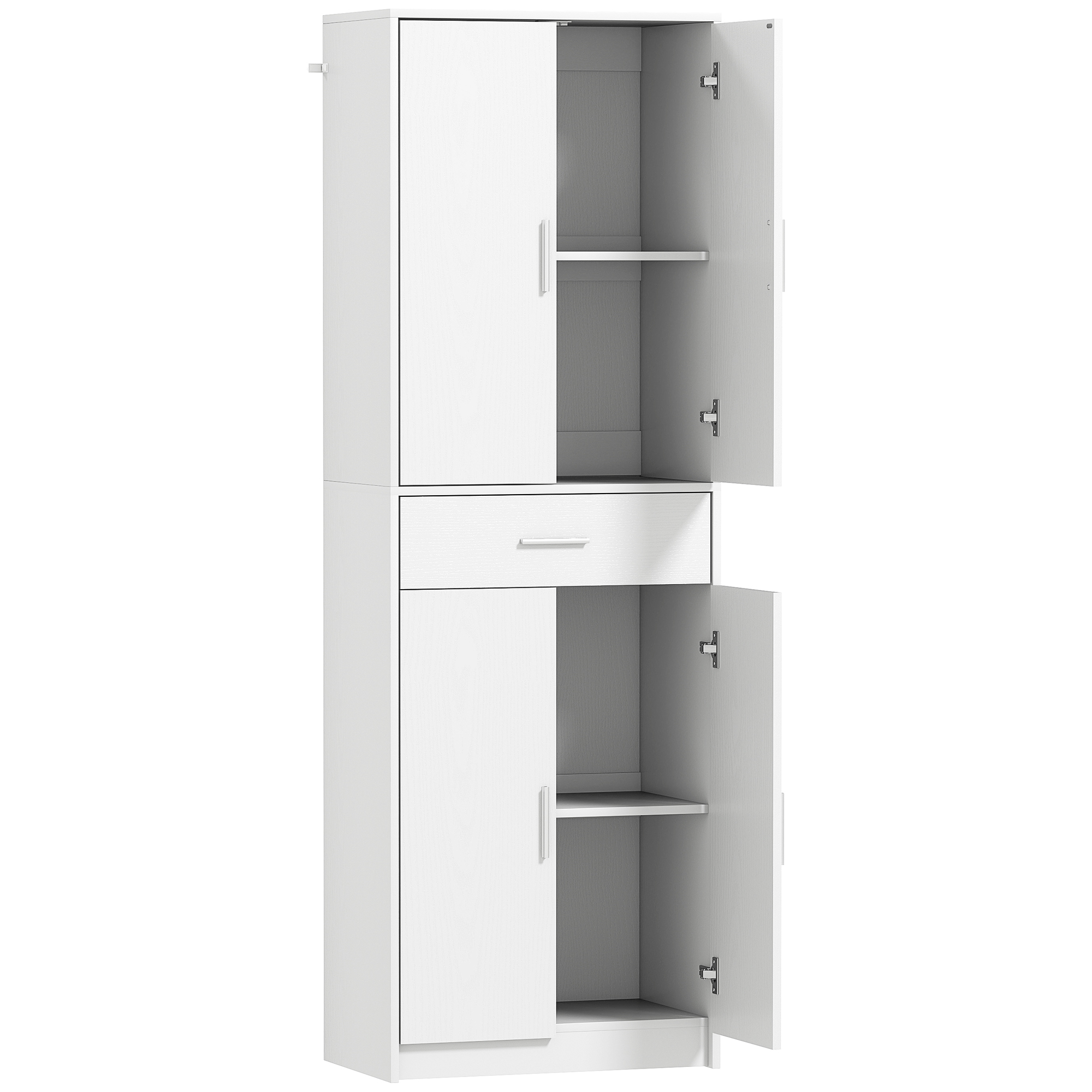Küchenschrank, 3-stufig verstellbare Regale, Spanplatten, MDF, viel Stauraum, Weiß Küchenschrank, 3-stufig verstellbare Regale, Spanplatten, MDF, viel Stauraum, Weiß