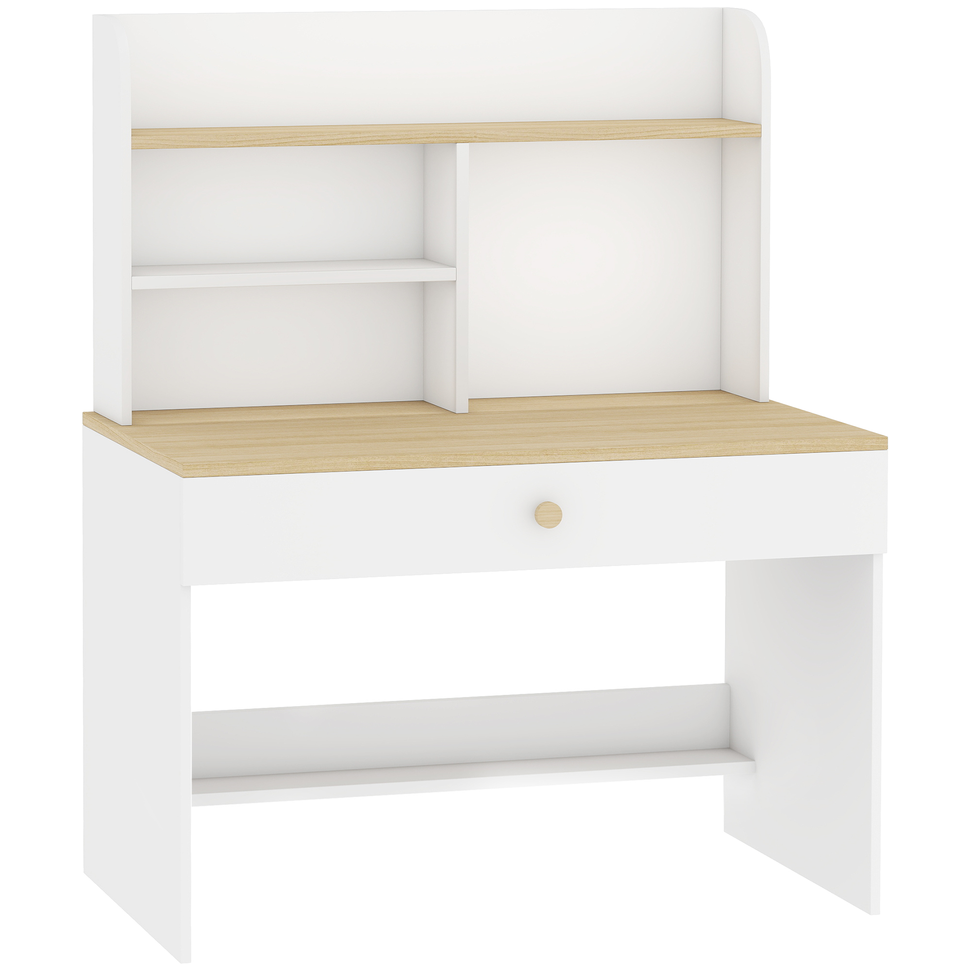 Kinderschreibtisch Kinder Schreibtisch mit Schublade Bücherregal Stauraum für Kinder 3-8 Jahre, 80 x 50 x 100 cm Weiß