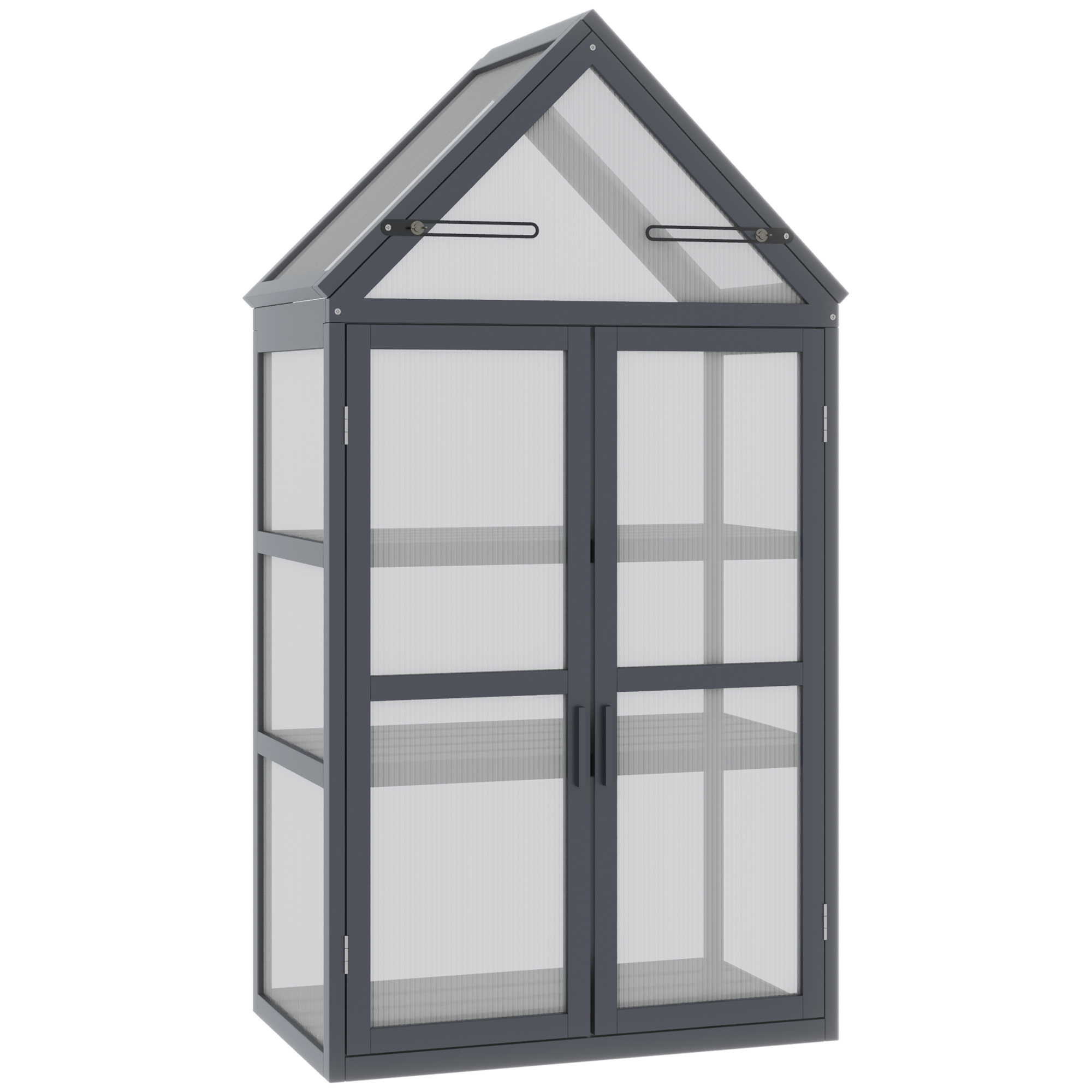 Frühbeet Mini Gewächshaus 3 Ebenen Treibhaus Pflanzenbeet mit aufklappbarem Dach Doppeltüren aus Holz Polycarbonat wetterfest Natur 70,5 x 42 x 132 cm Frühbeet Mini Gewächshaus 3 Ebenen Treibhaus Pflanzenbeet mit aufklappbarem Dach Doppeltüren aus Holz Polycarbonat wetterfest Natur 70,5 x 42 x 132 cm